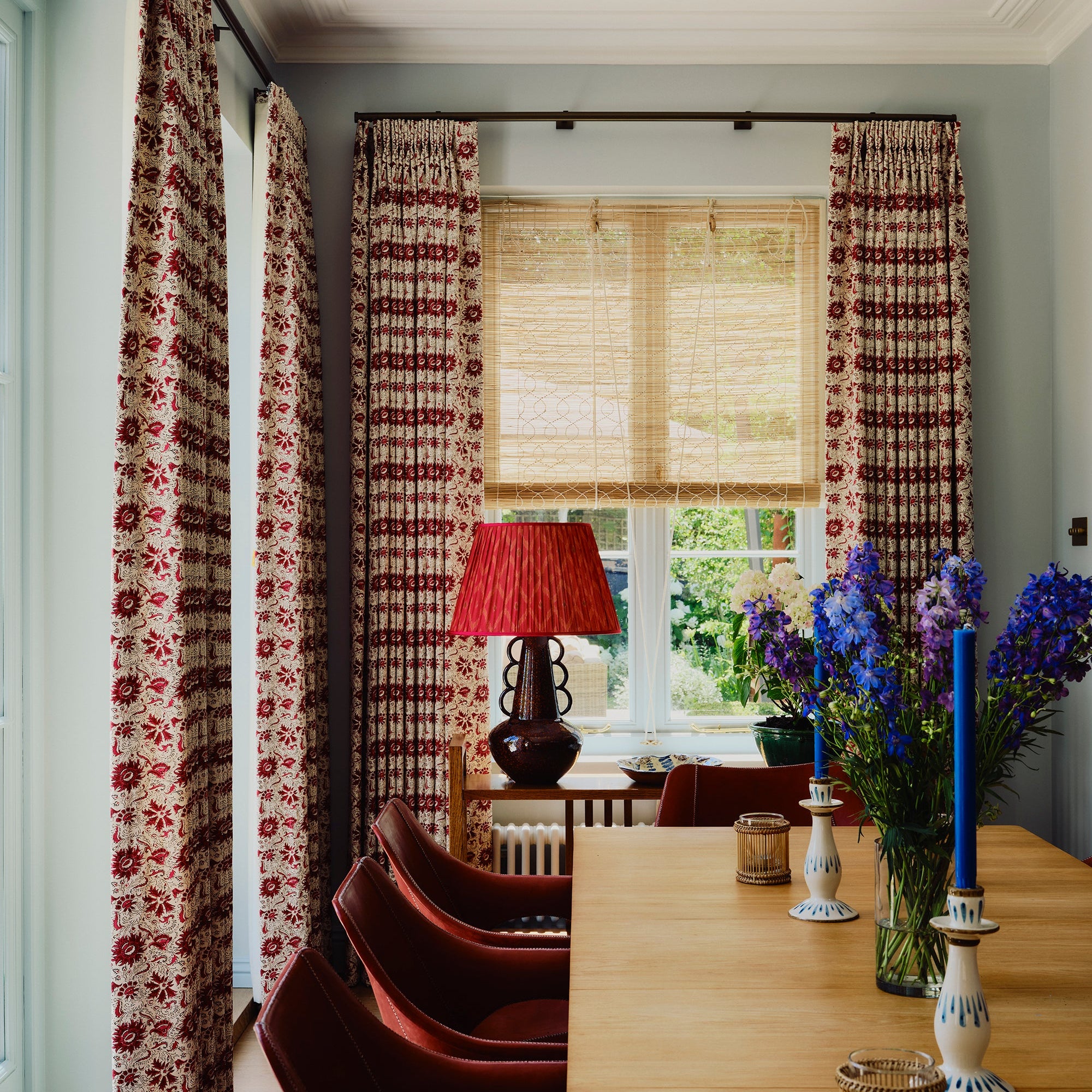 Indigo Block Madder Fabric