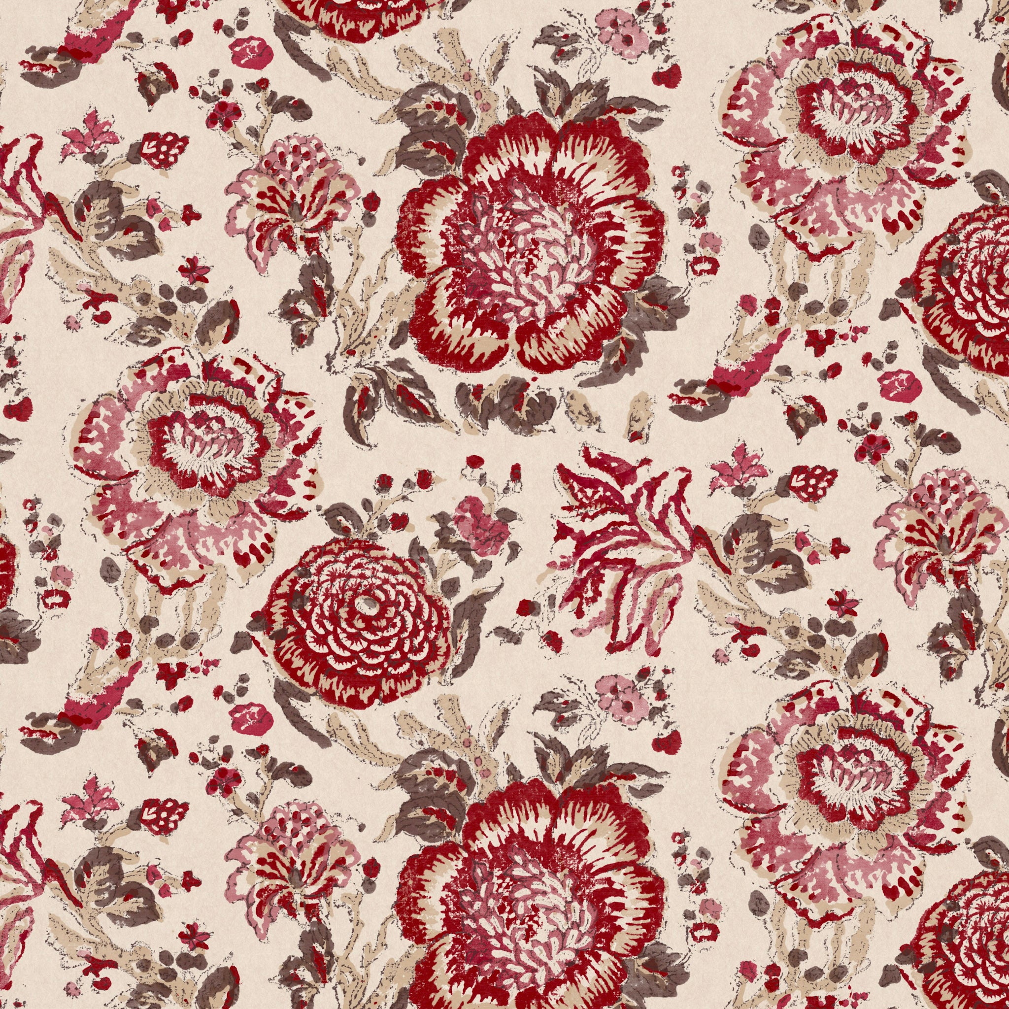 Dahlia Wallpaper Red (Sample)