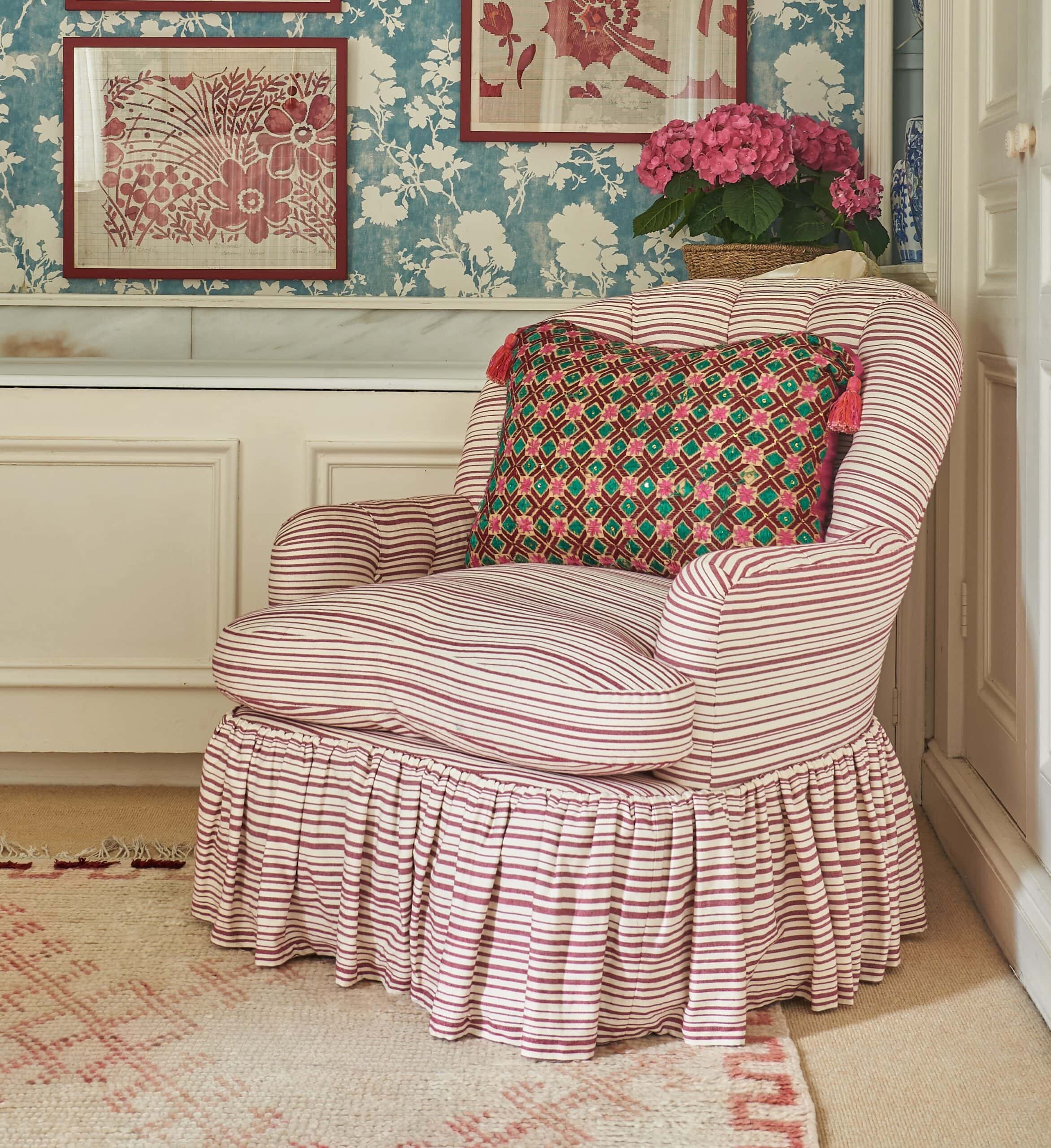 Horizon Stripe Red Pepper Fabric