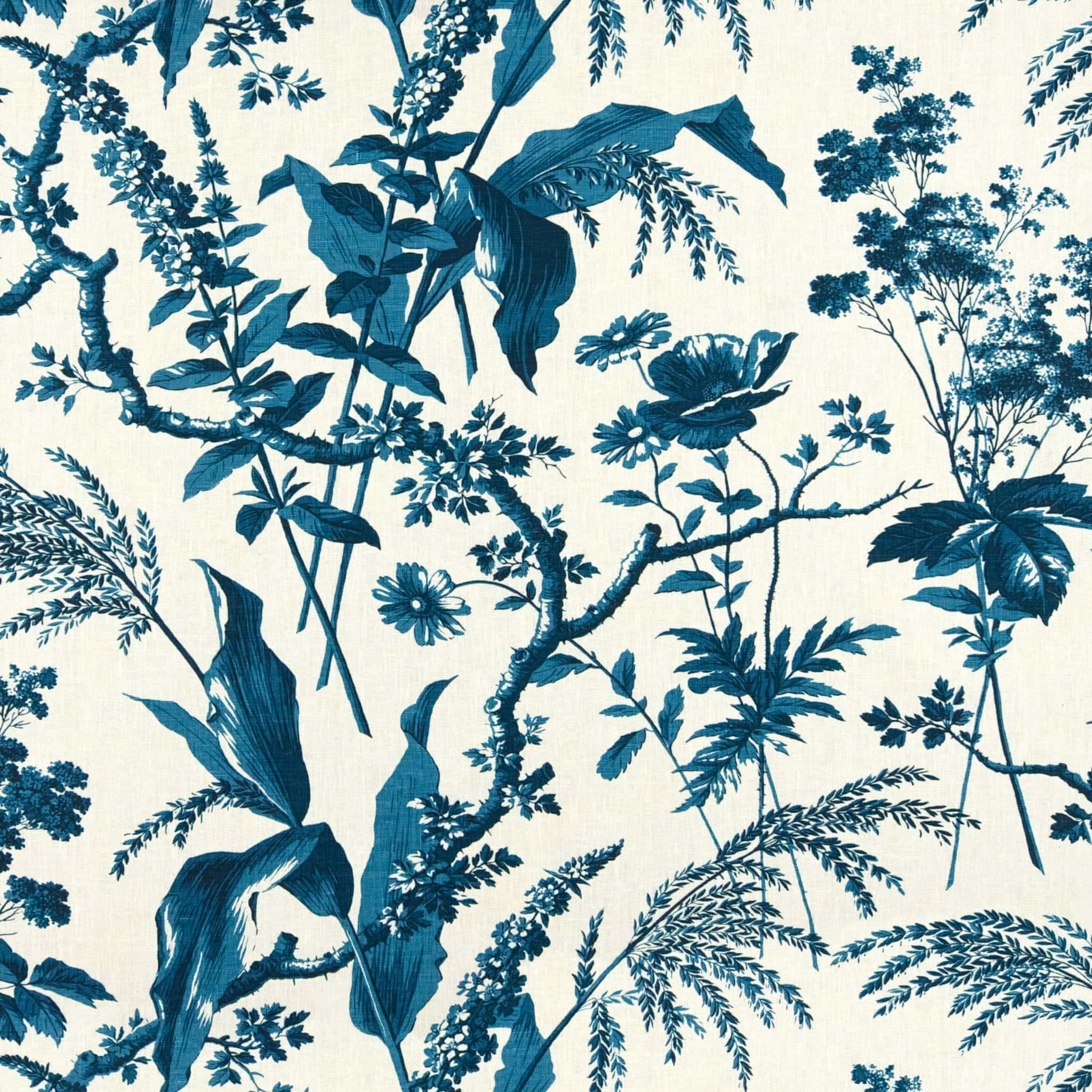 Aspa Petrol Blue Fabric by Sarah Vanrenen