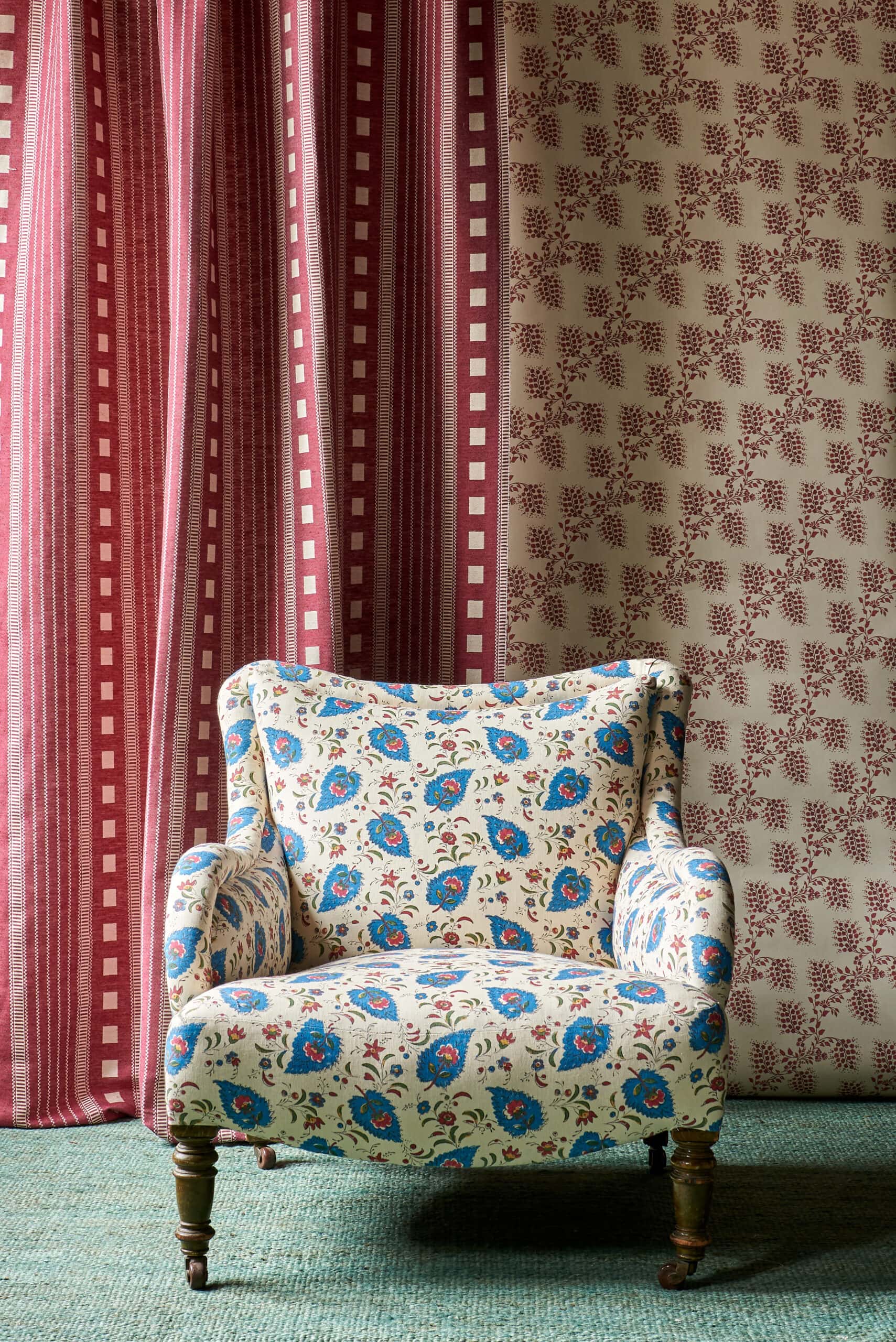 Alfie Stripe Red Fabric by Sarah Vanrenen