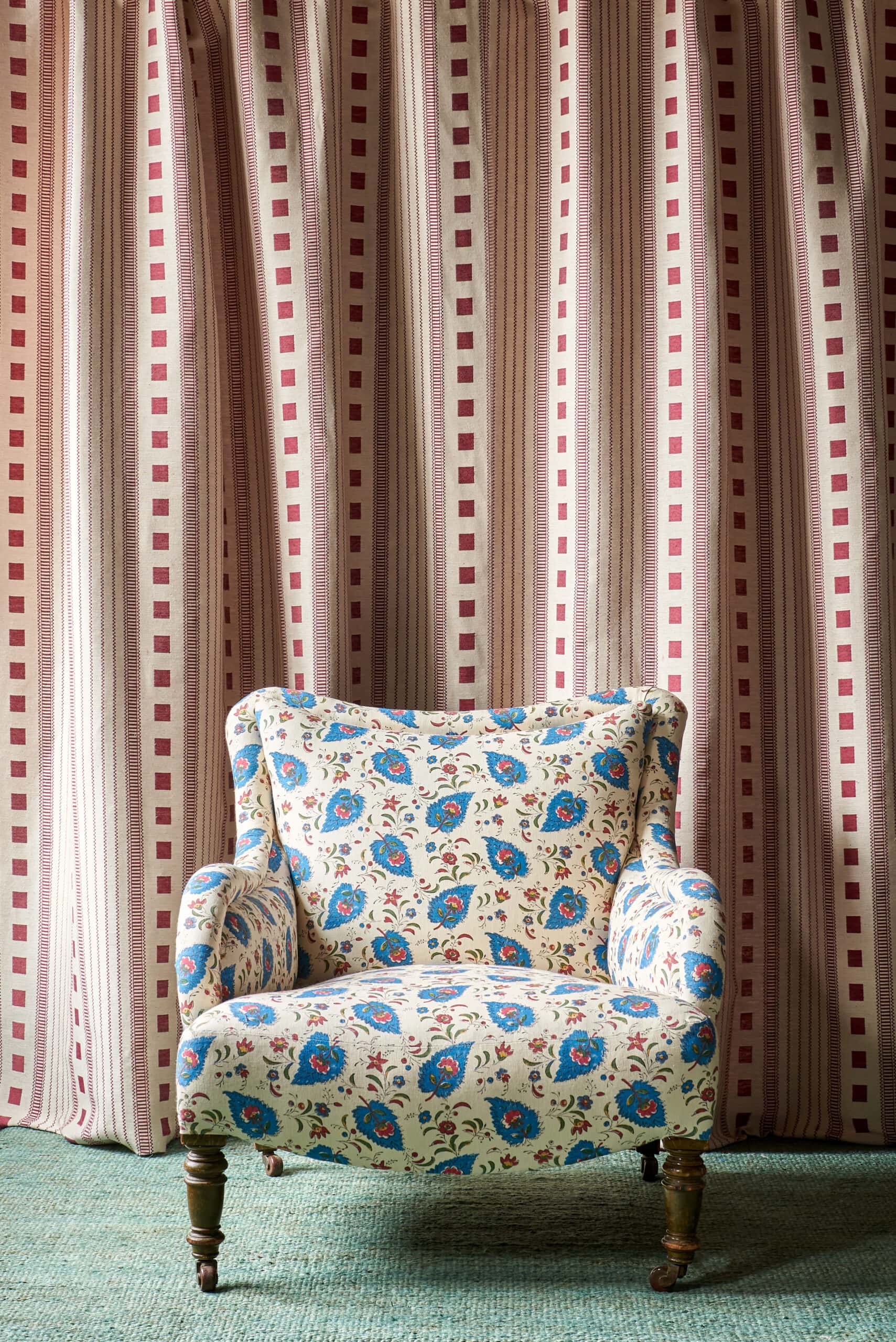 Alfie Stripe Red Fabric