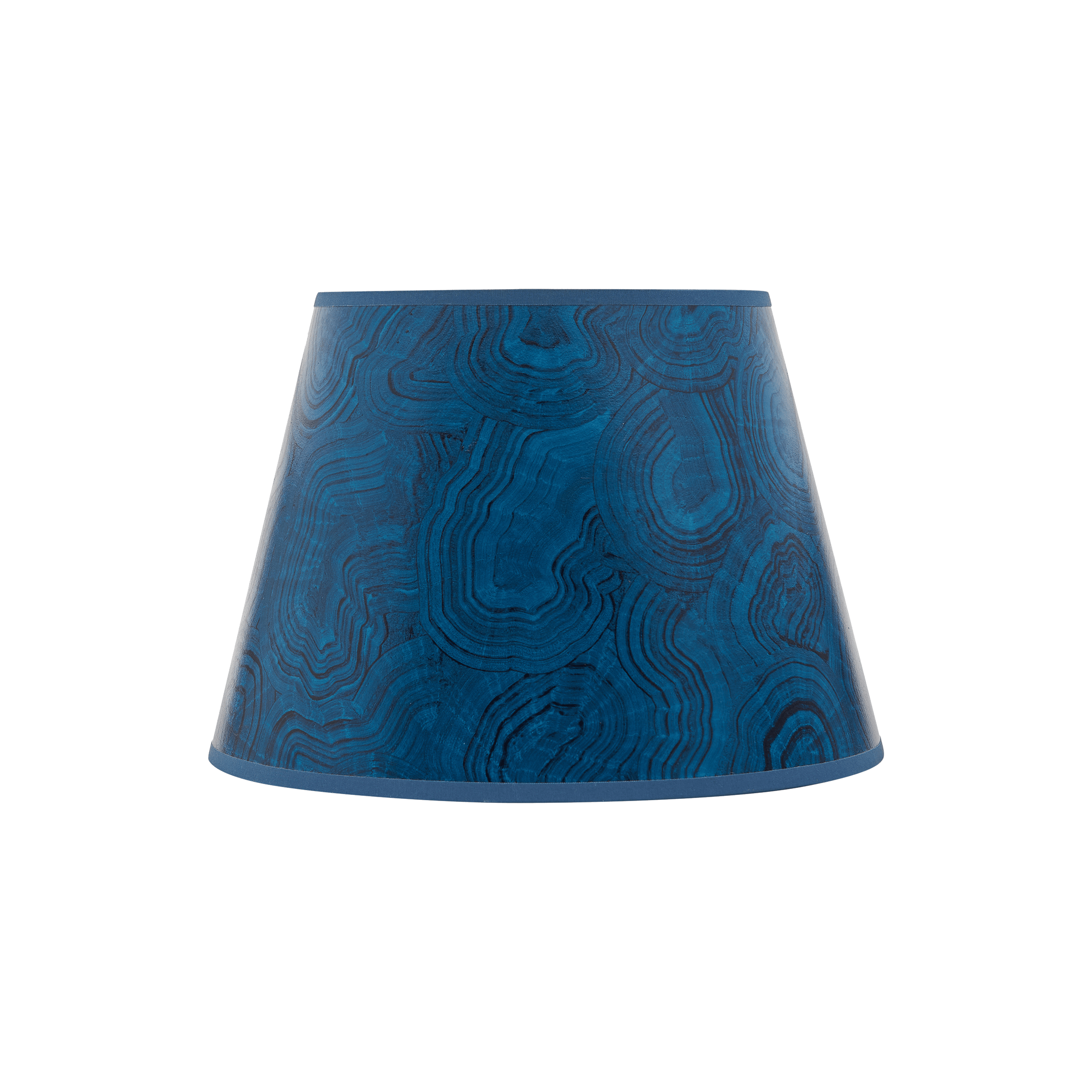 Hand painted lampshade 12" with reflective gold lining - Blue Malachite by Sarah Vanrenen