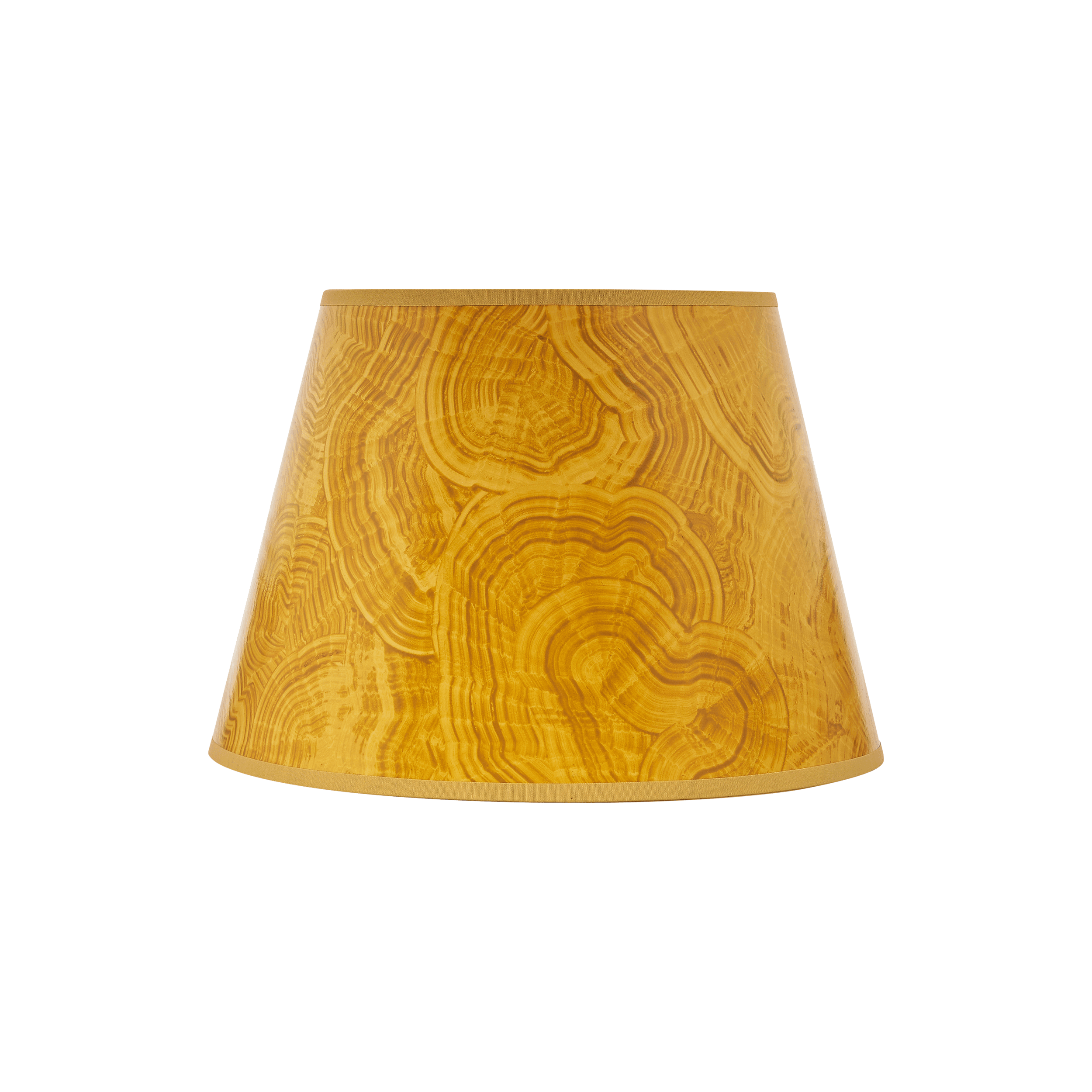 Hand painted lampshade 12" with reflective gold lining - Yellow Malachite by Sarah Vanrenen