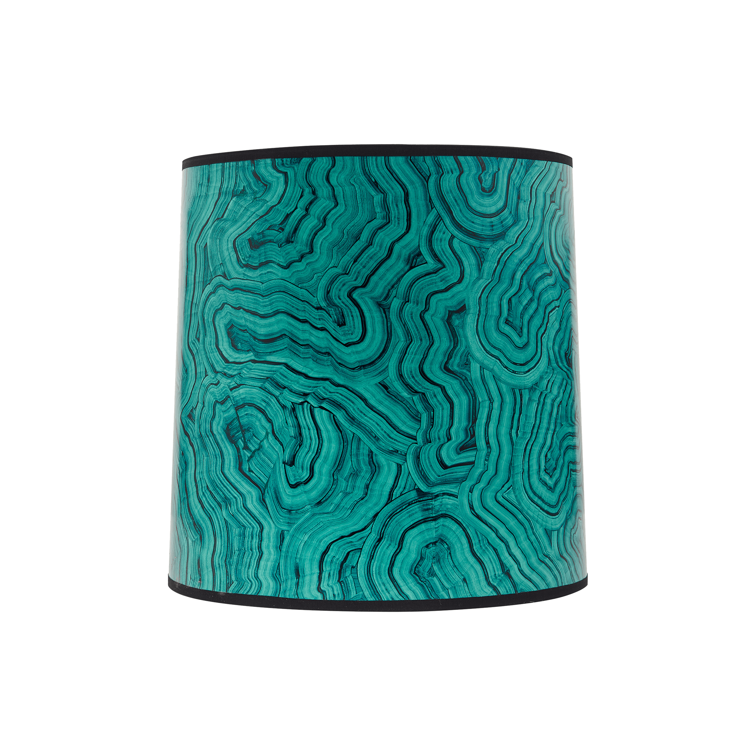 Hand painted 12" lampshade with reflective gold lining - Blue Malachite by Sarah Vanrenen