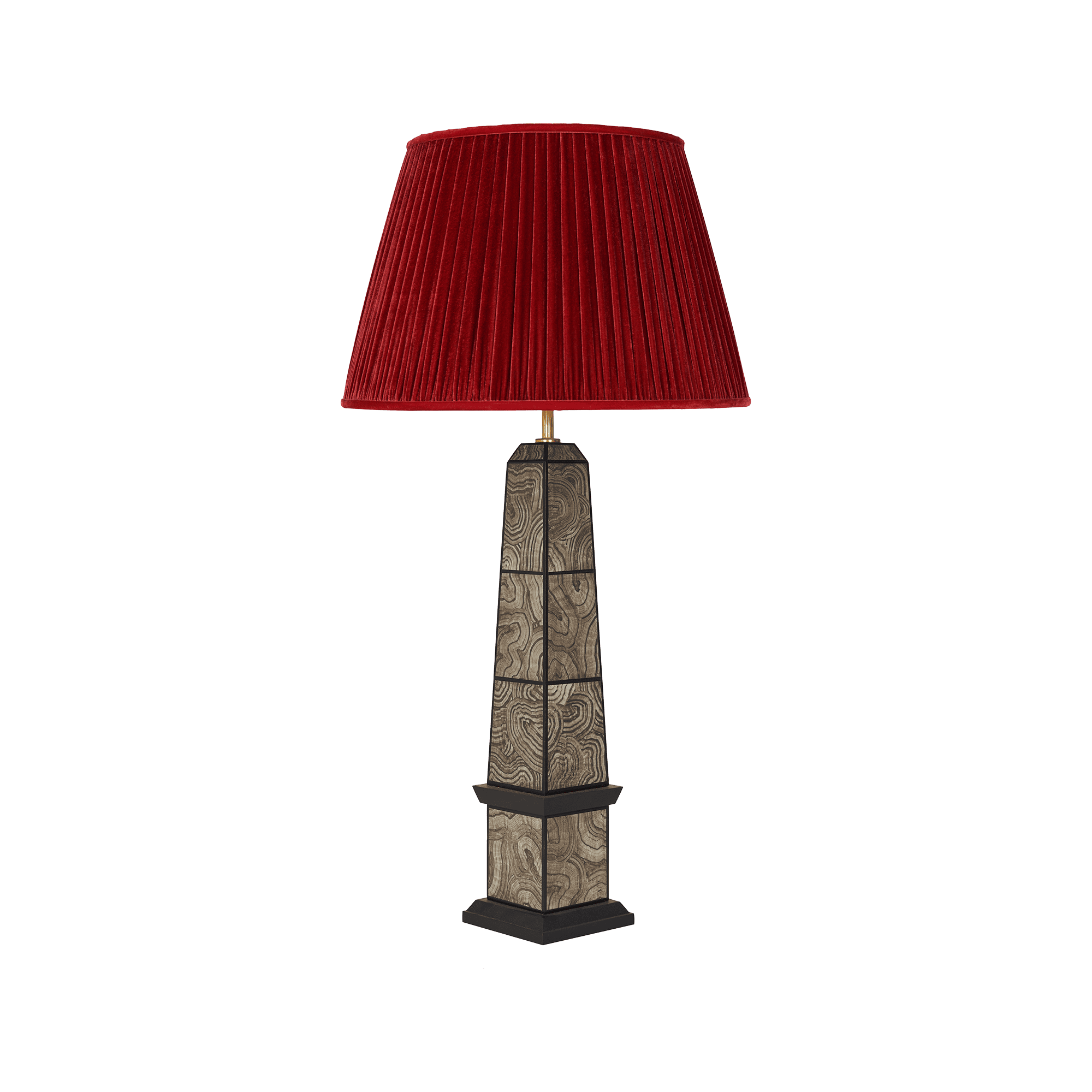 Handpainted malachite obelisk lamp in blue