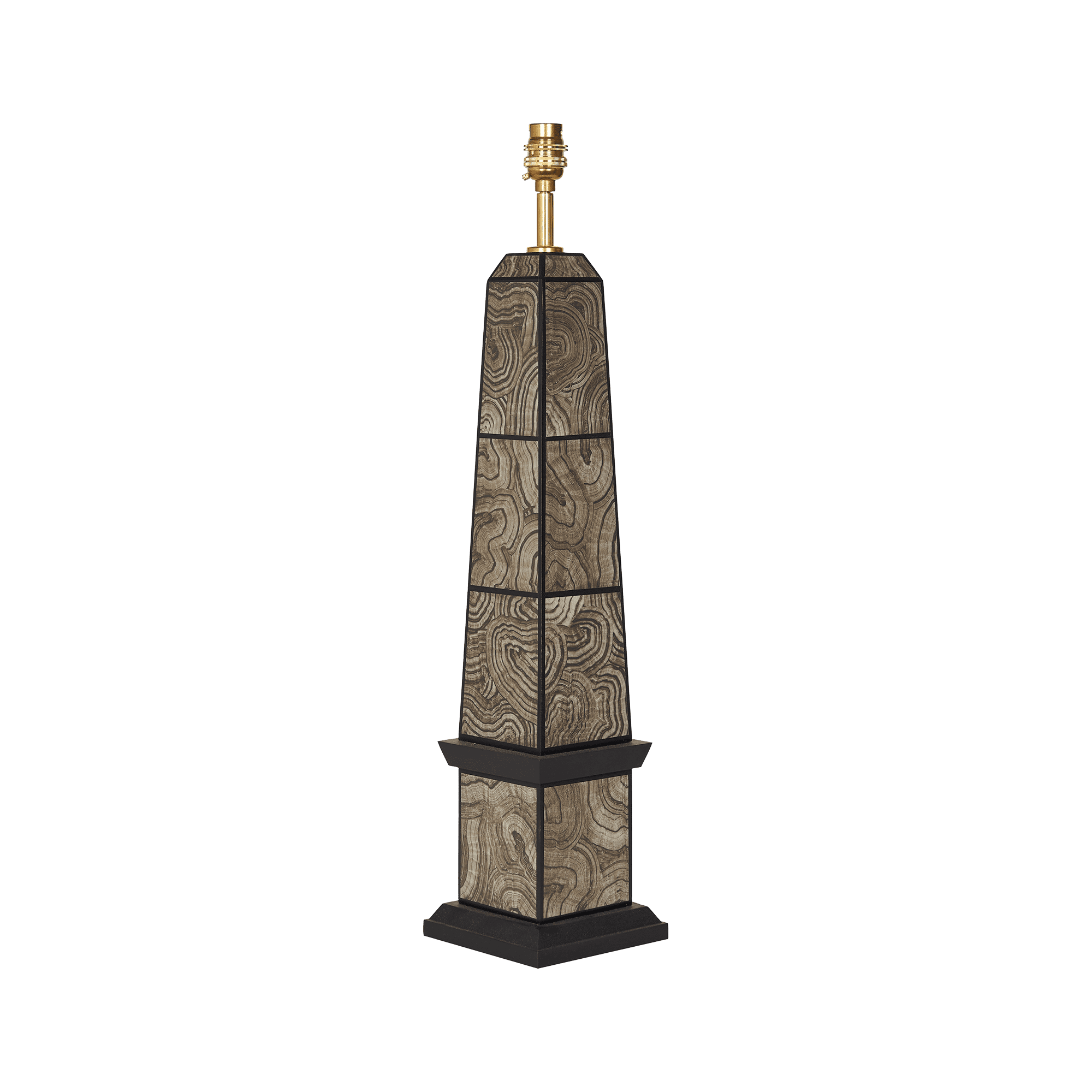 Handpainted malachite obelisk lamp in green