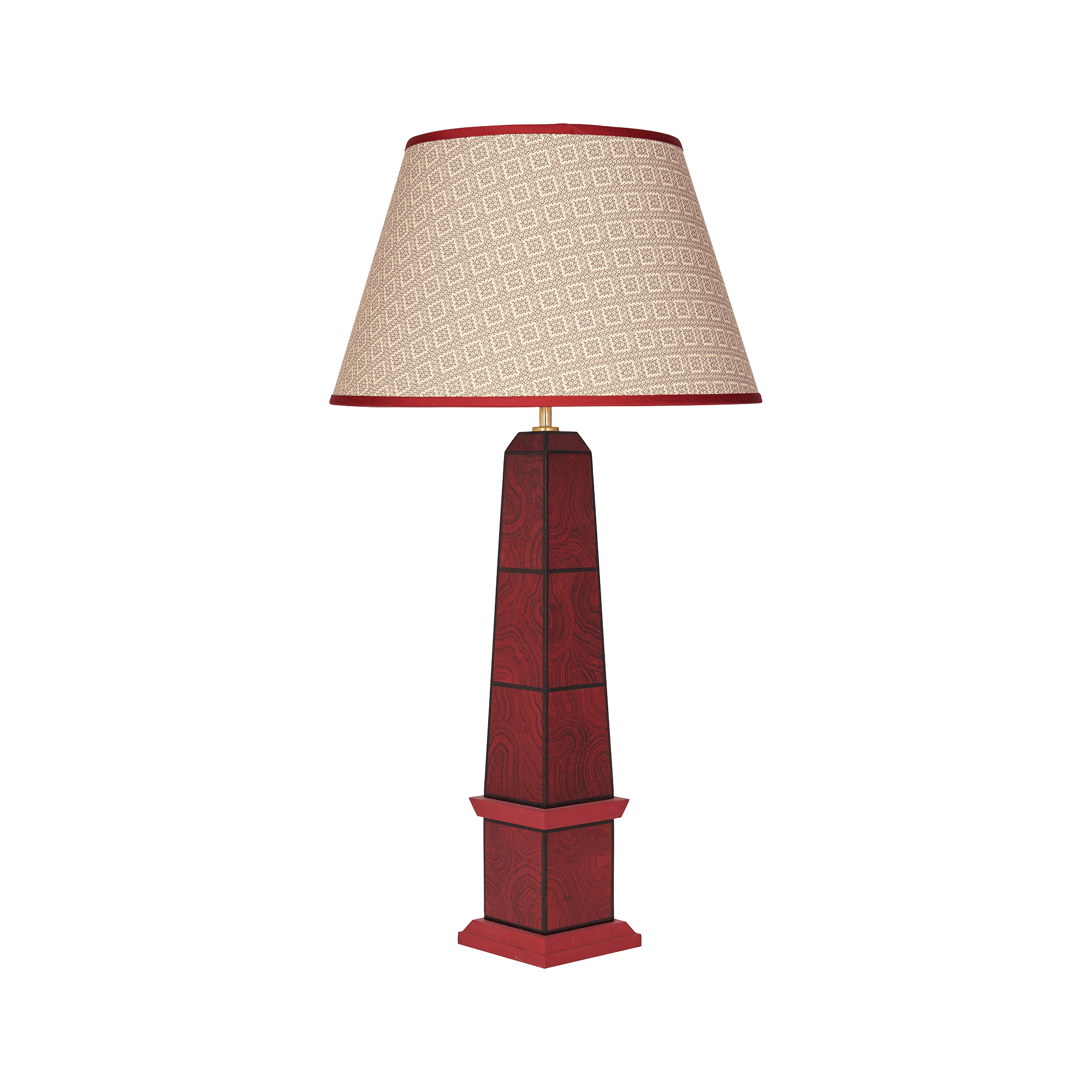 Handpainted malachite obelisk lamp in green