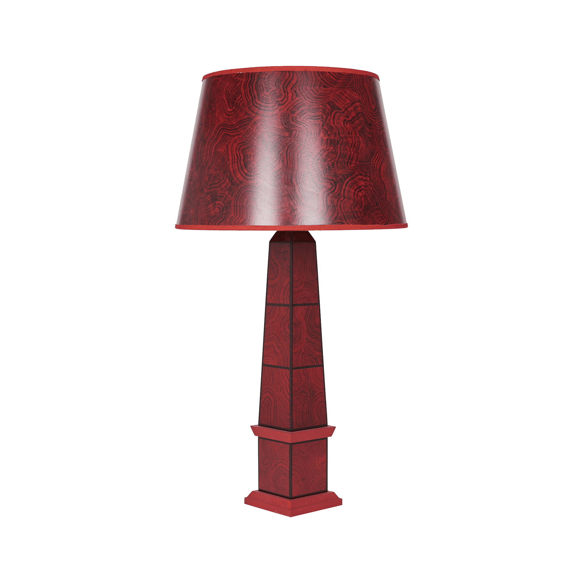 Handpainted malachite obelisk lamp in green