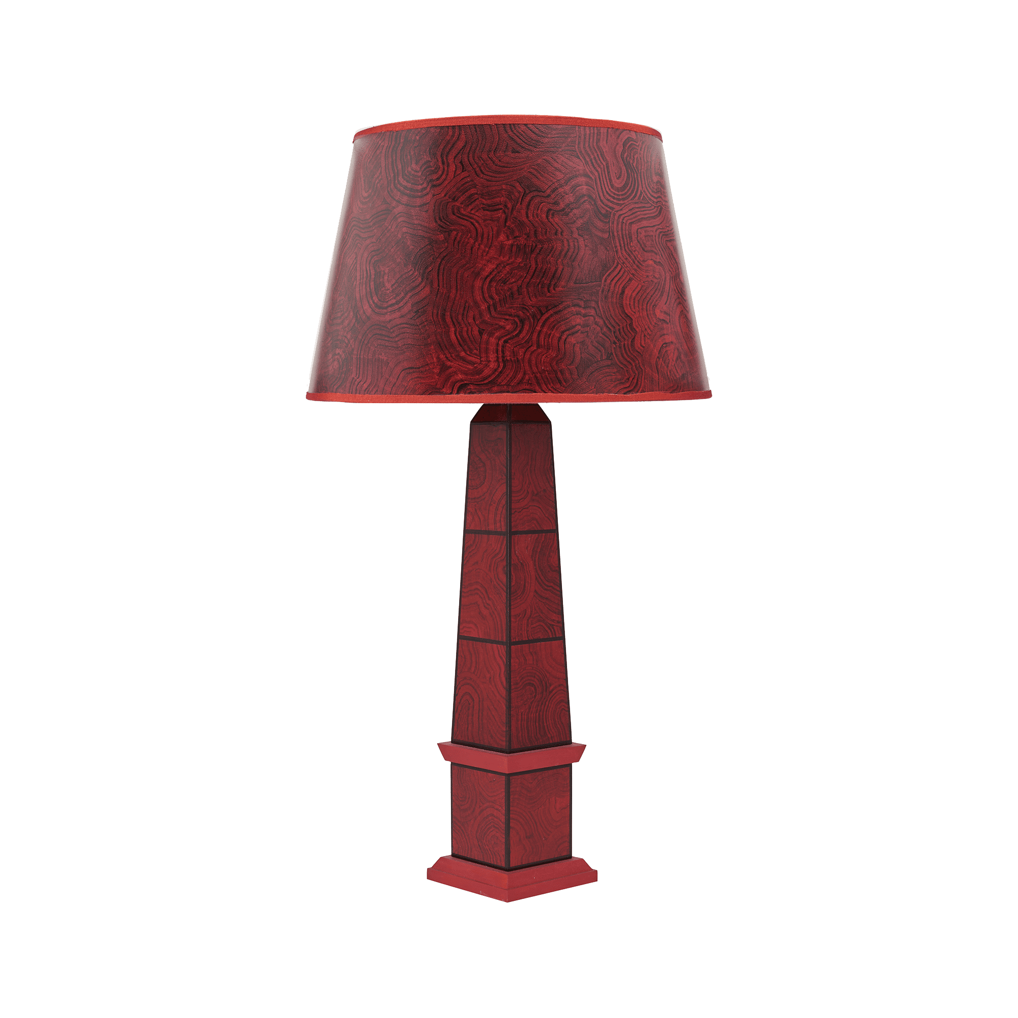 Handpainted malachite obelisk lamp in green