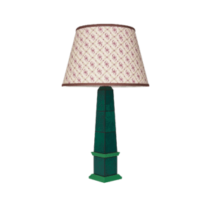Handpainted malachite obelisk lamp in green