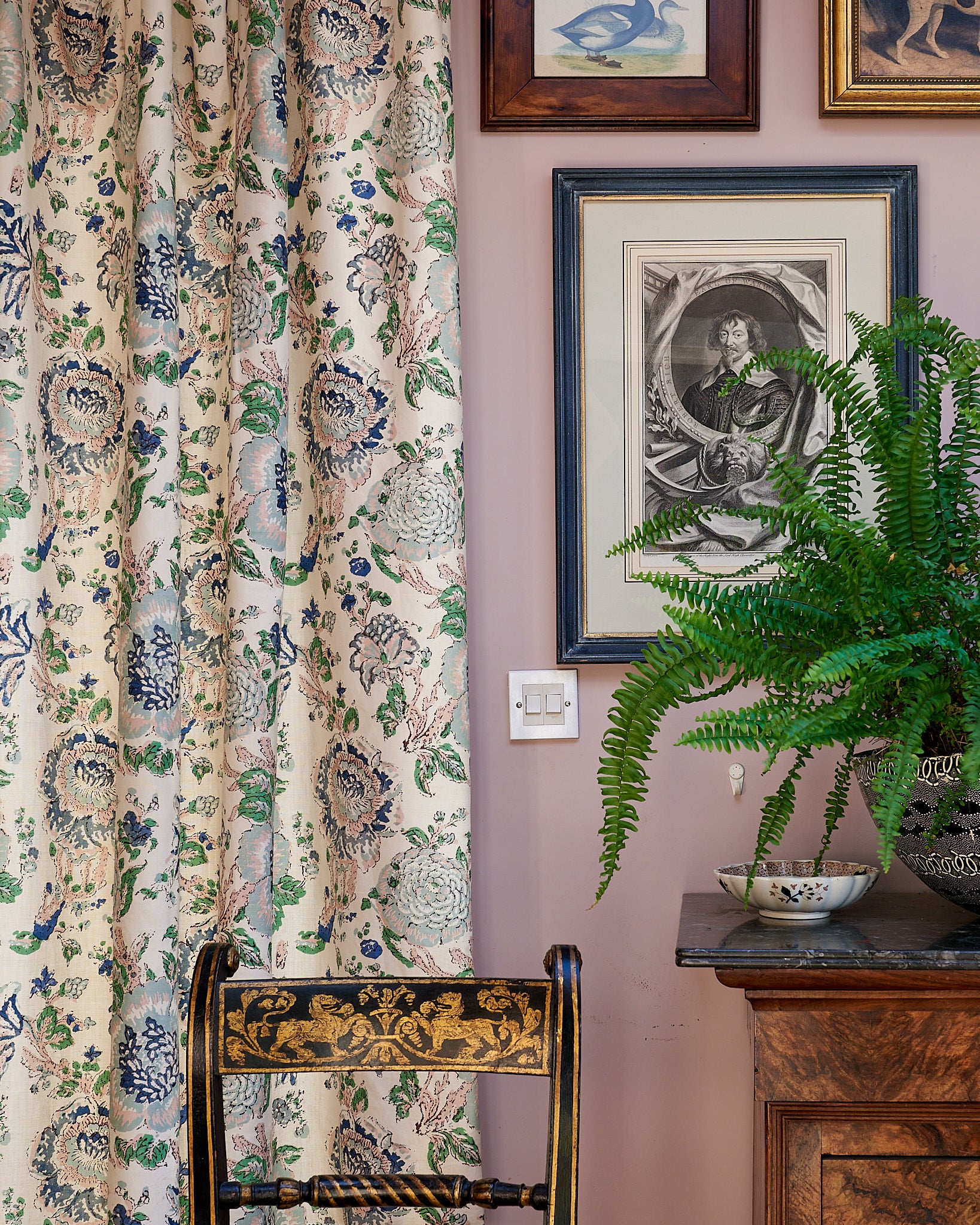 Dahlia Blue Fabric by Sarah Vanrenen