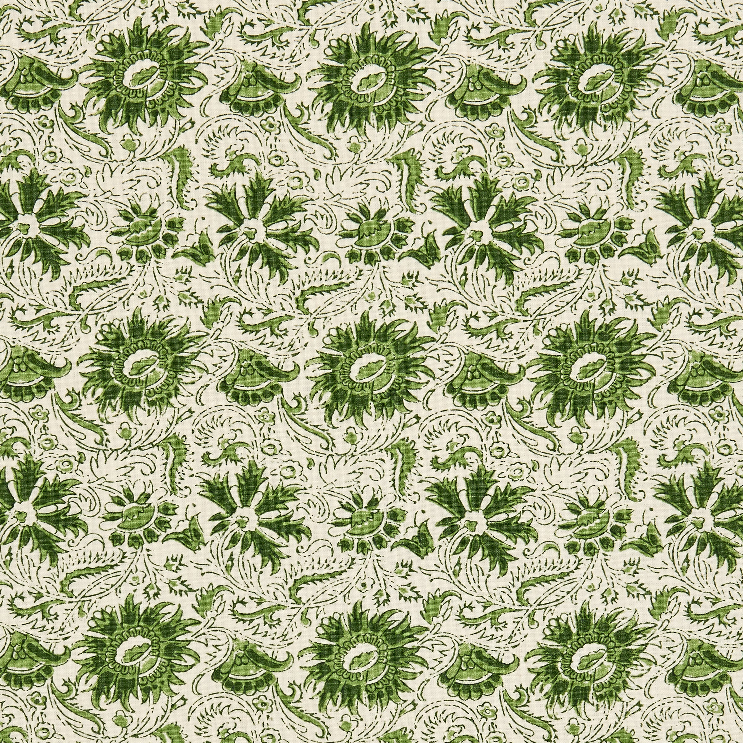 Indigo Block Grass Fabric