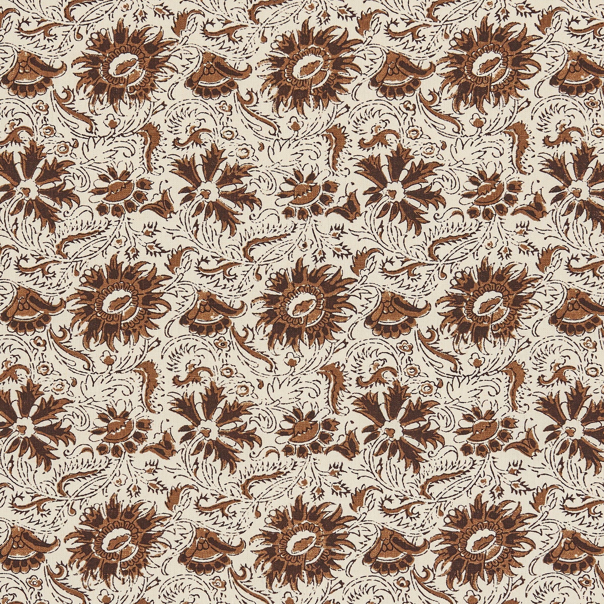 Indigo Block Tobacco Fabric