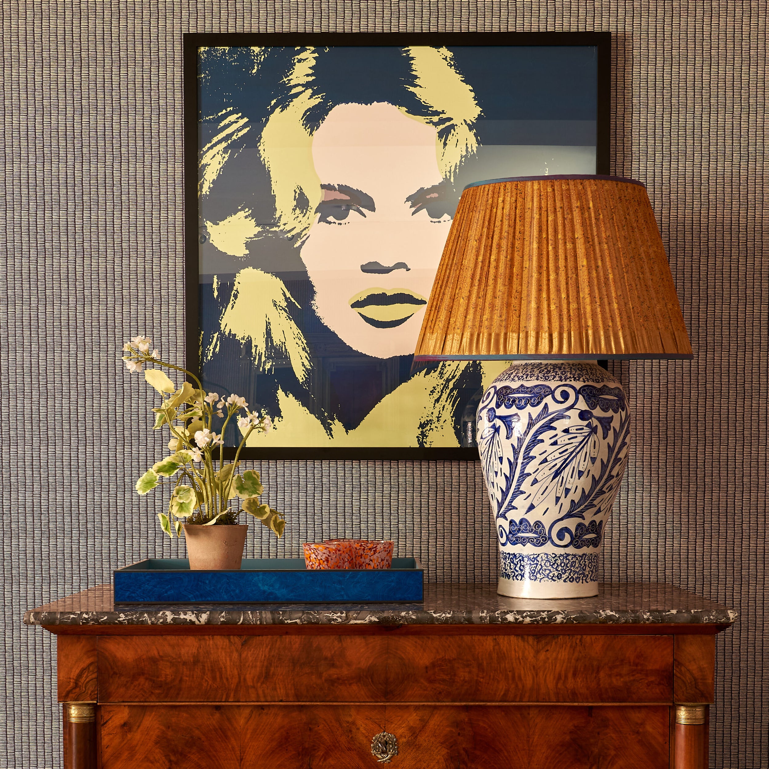 Gold Gathered Lampshade by Sarah Vanrenen