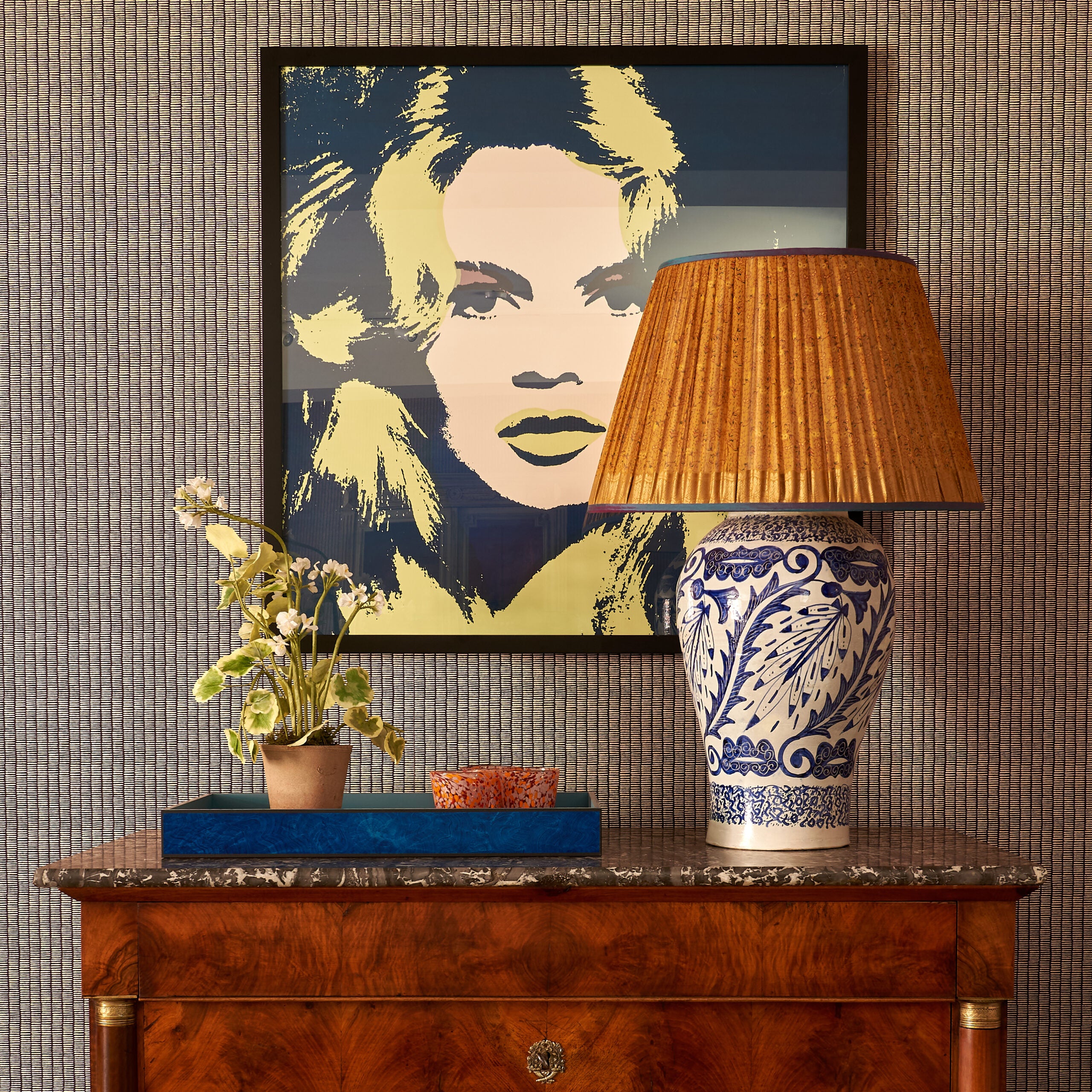 Gold Gathered Lampshade by Sarah Vanrenen