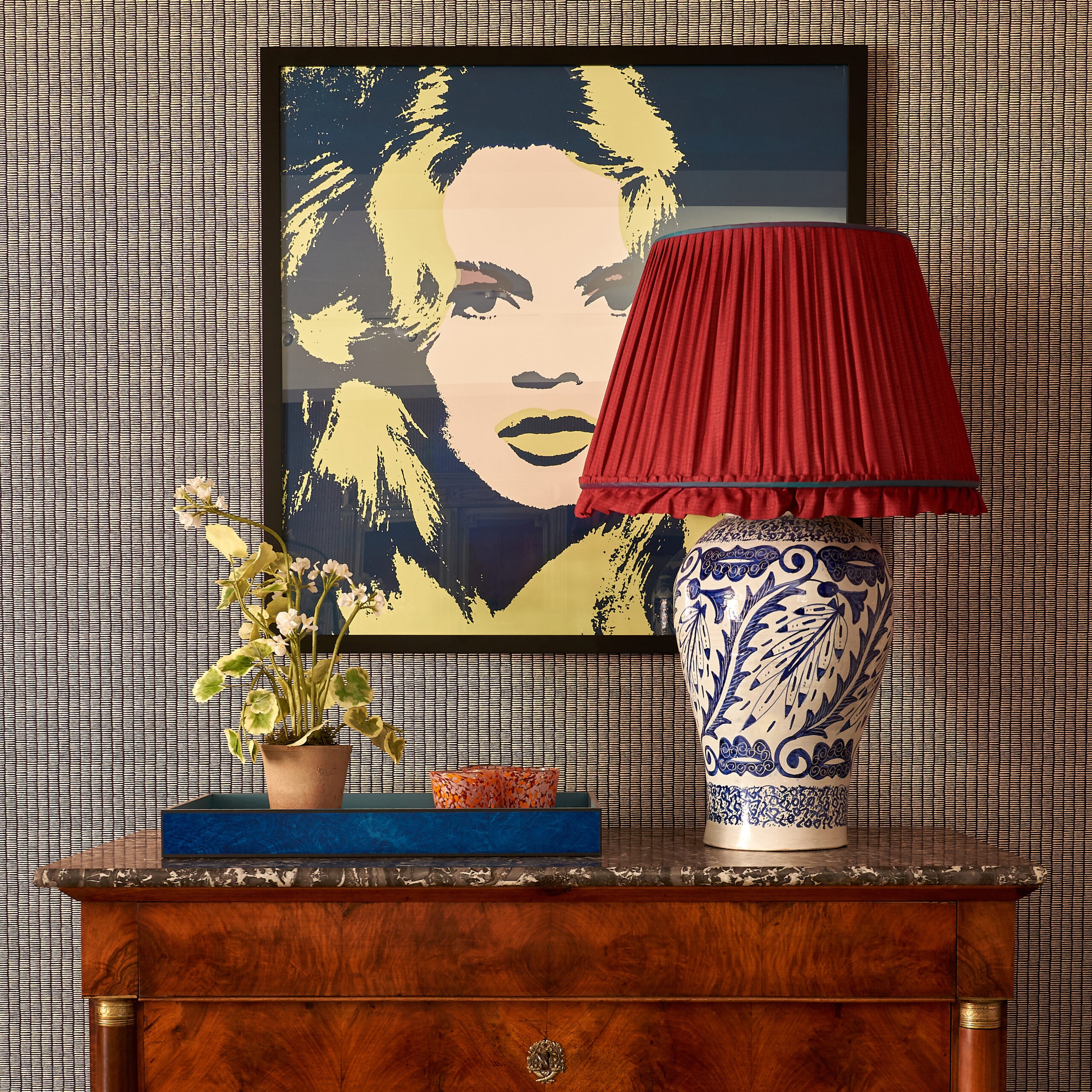 22 inch Gathered Lampshade with frill by Sarah Vanrenen