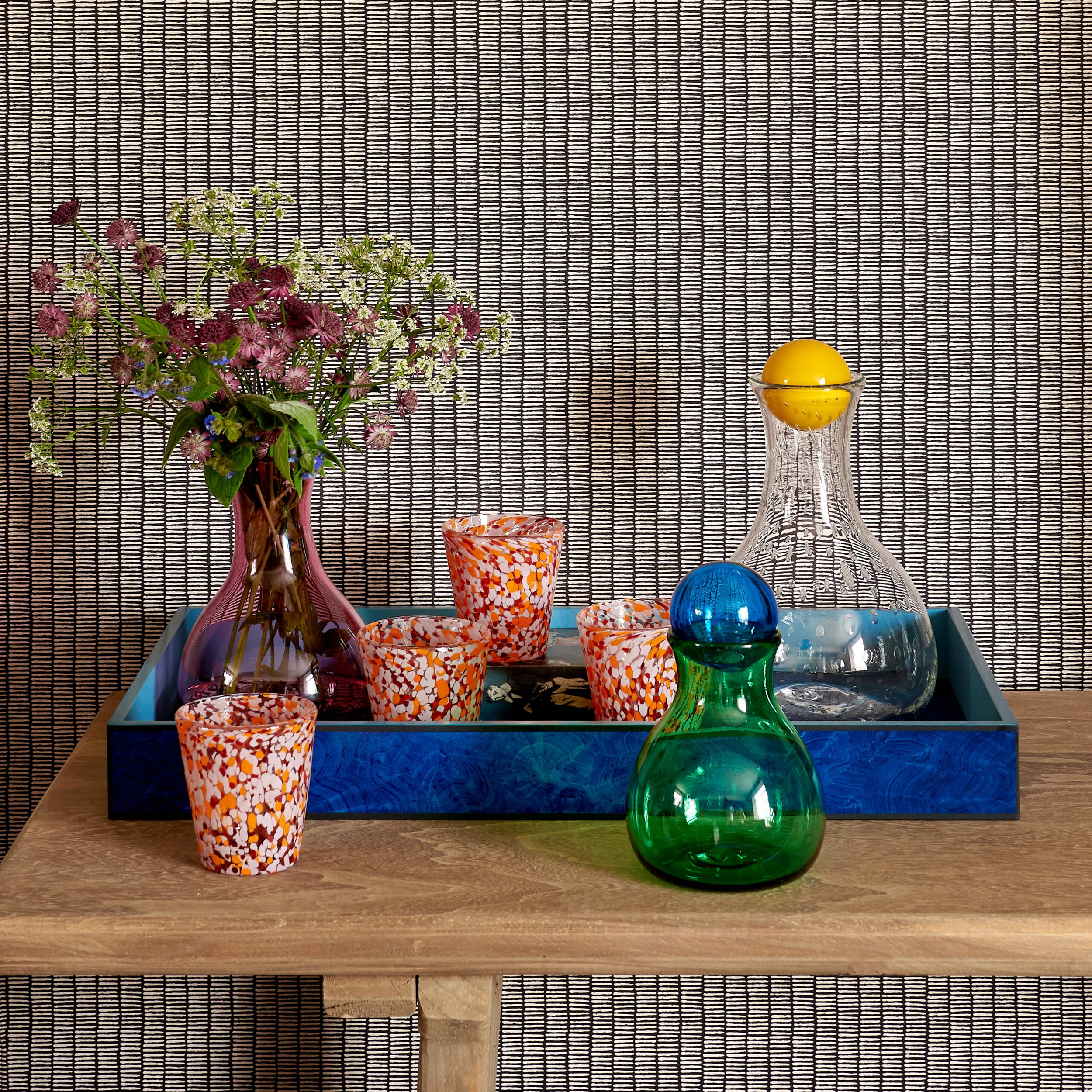 Orange Splatter Glass Tumblers