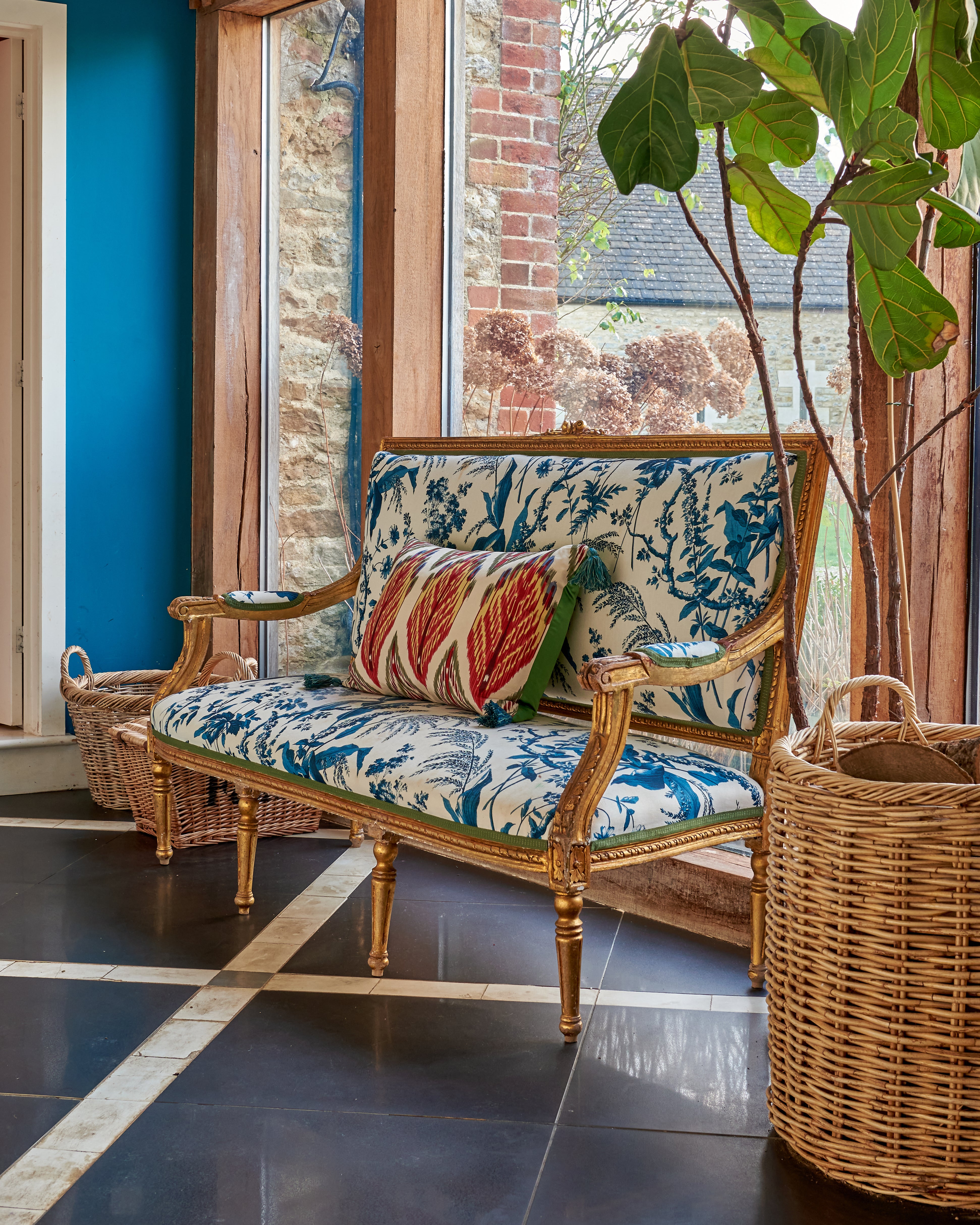 Aspa Petrol Blue Fabric by Sarah Vanrenen