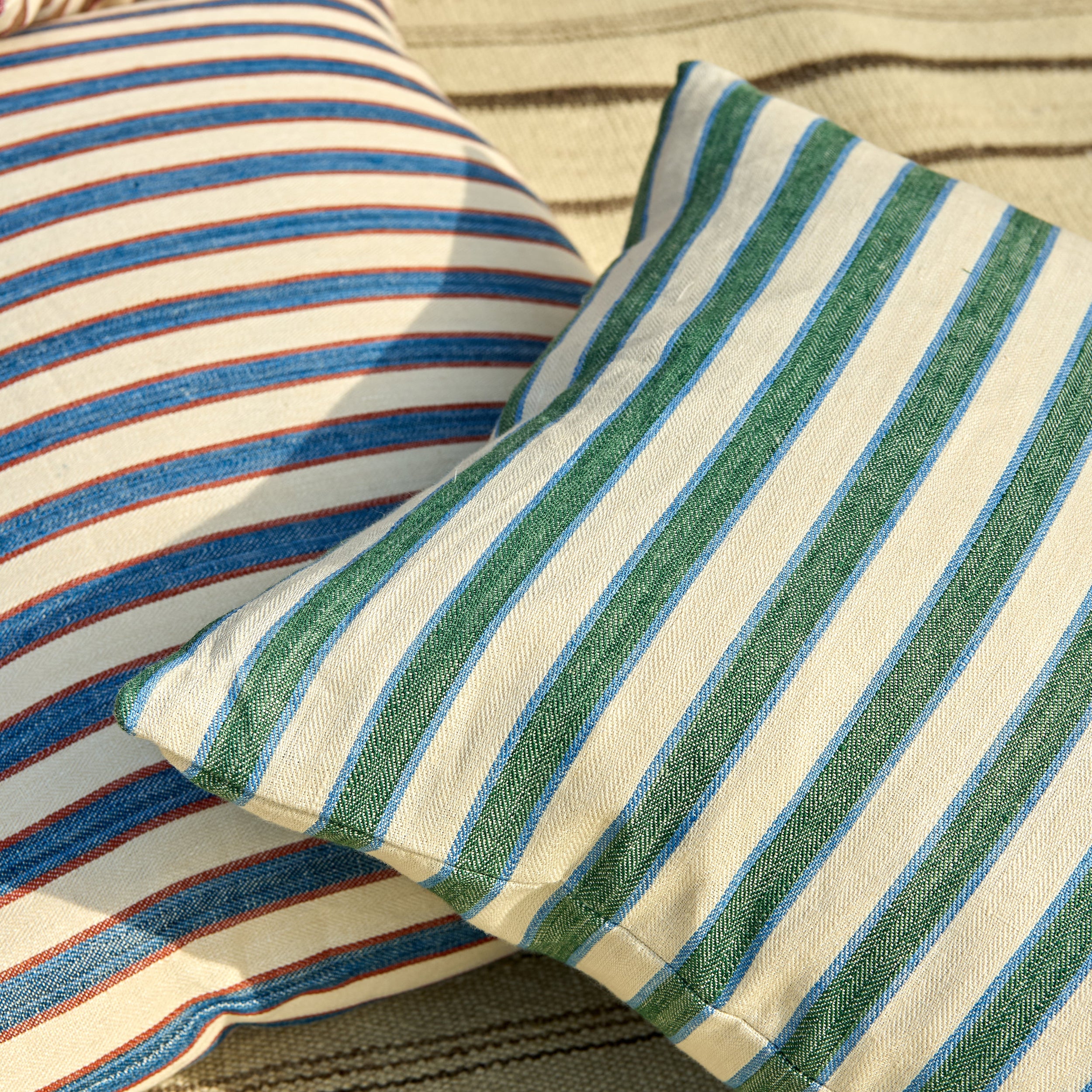 Standen Stripe Fabric - Leaf Green