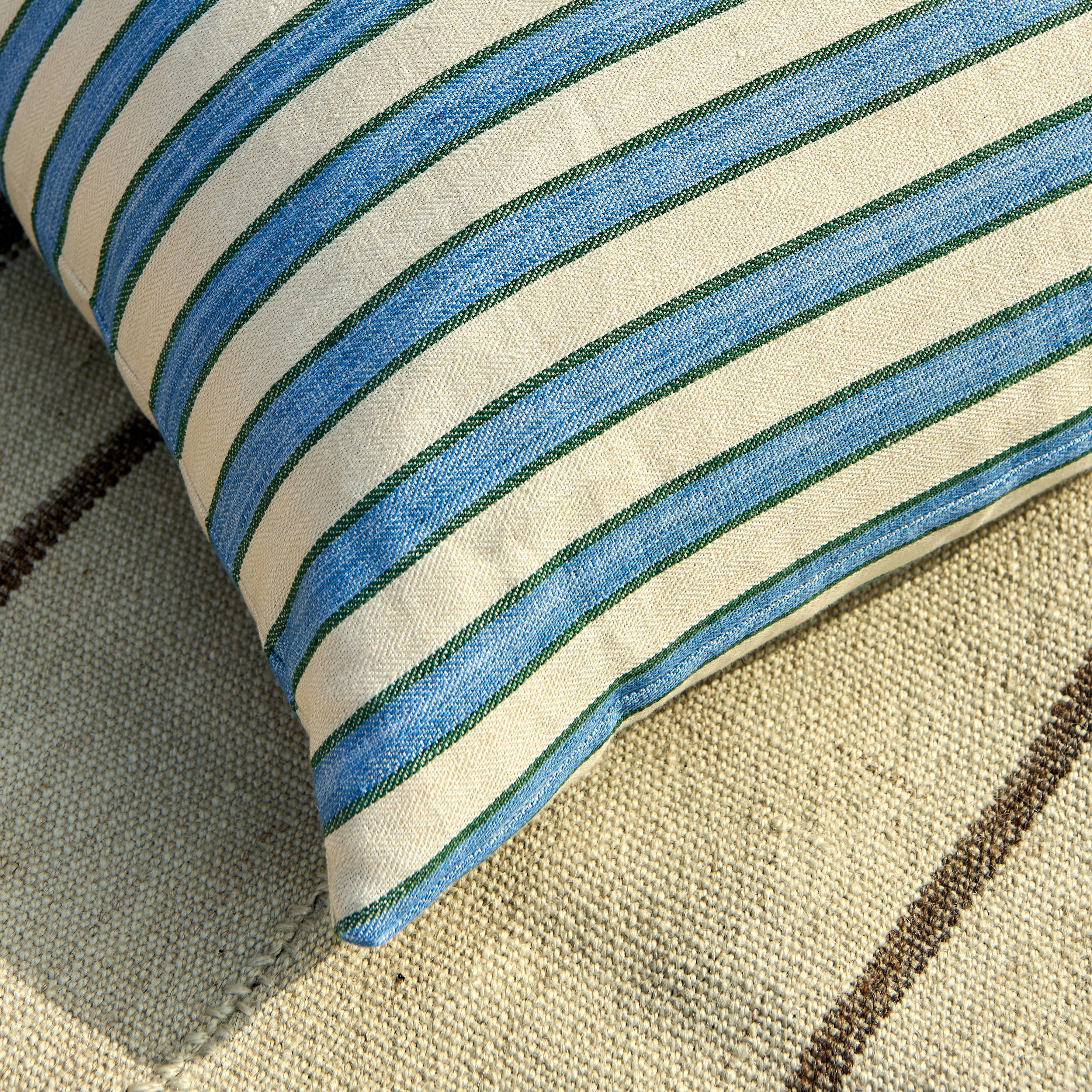Standen Stripe Fabric - Aqua