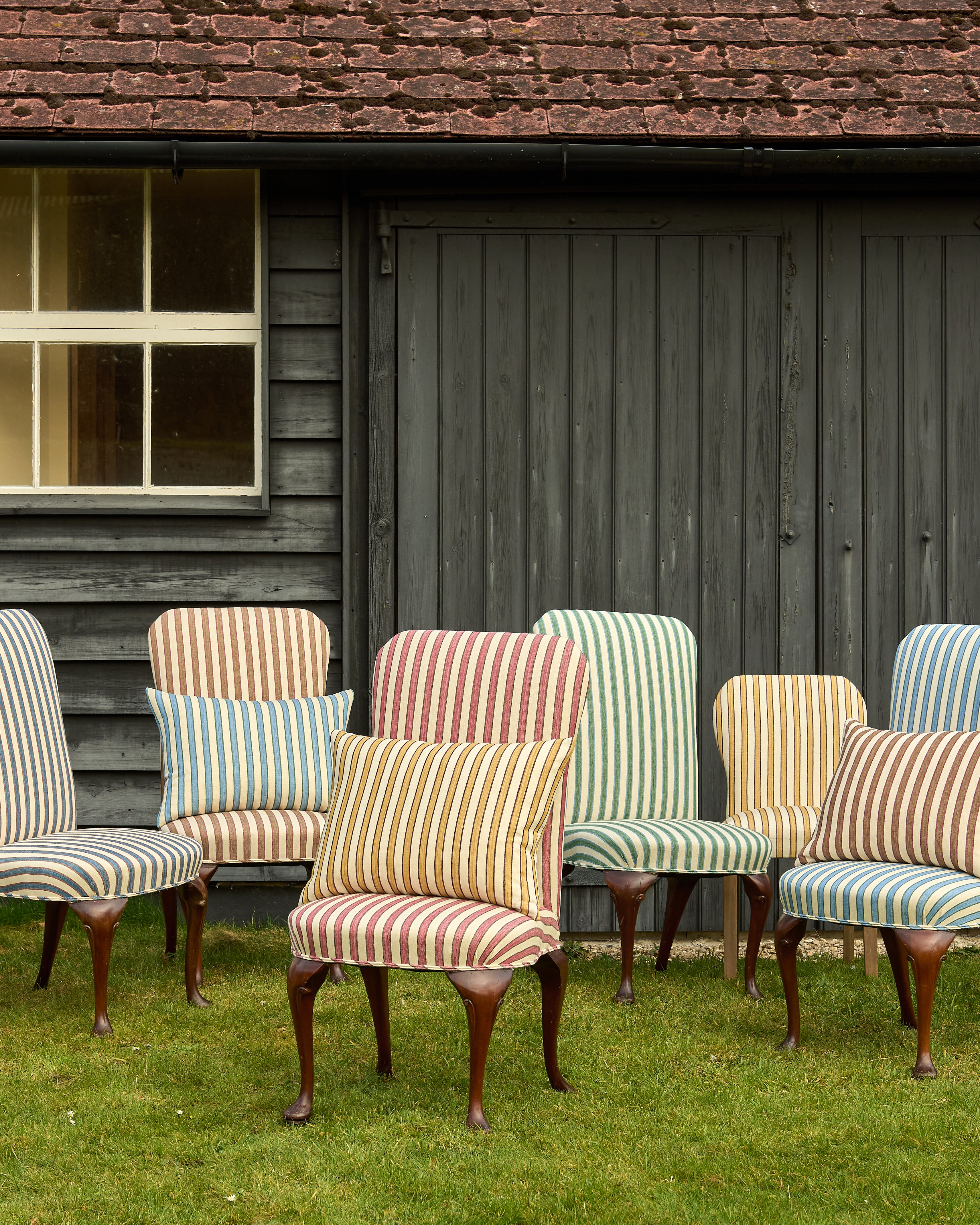 Standen Stripe Fabric - Denim