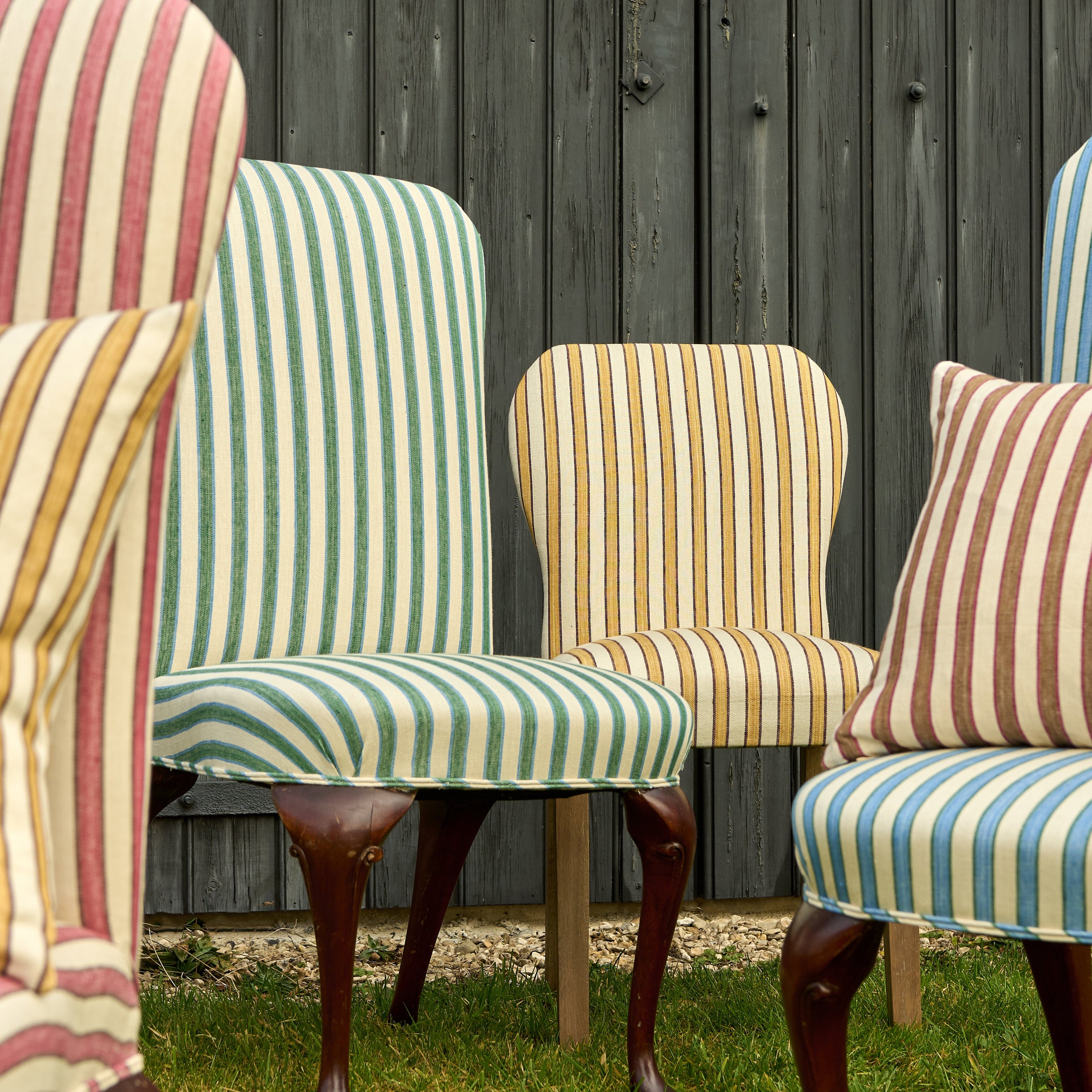 Standen Stripe Fabric - Leaf Green