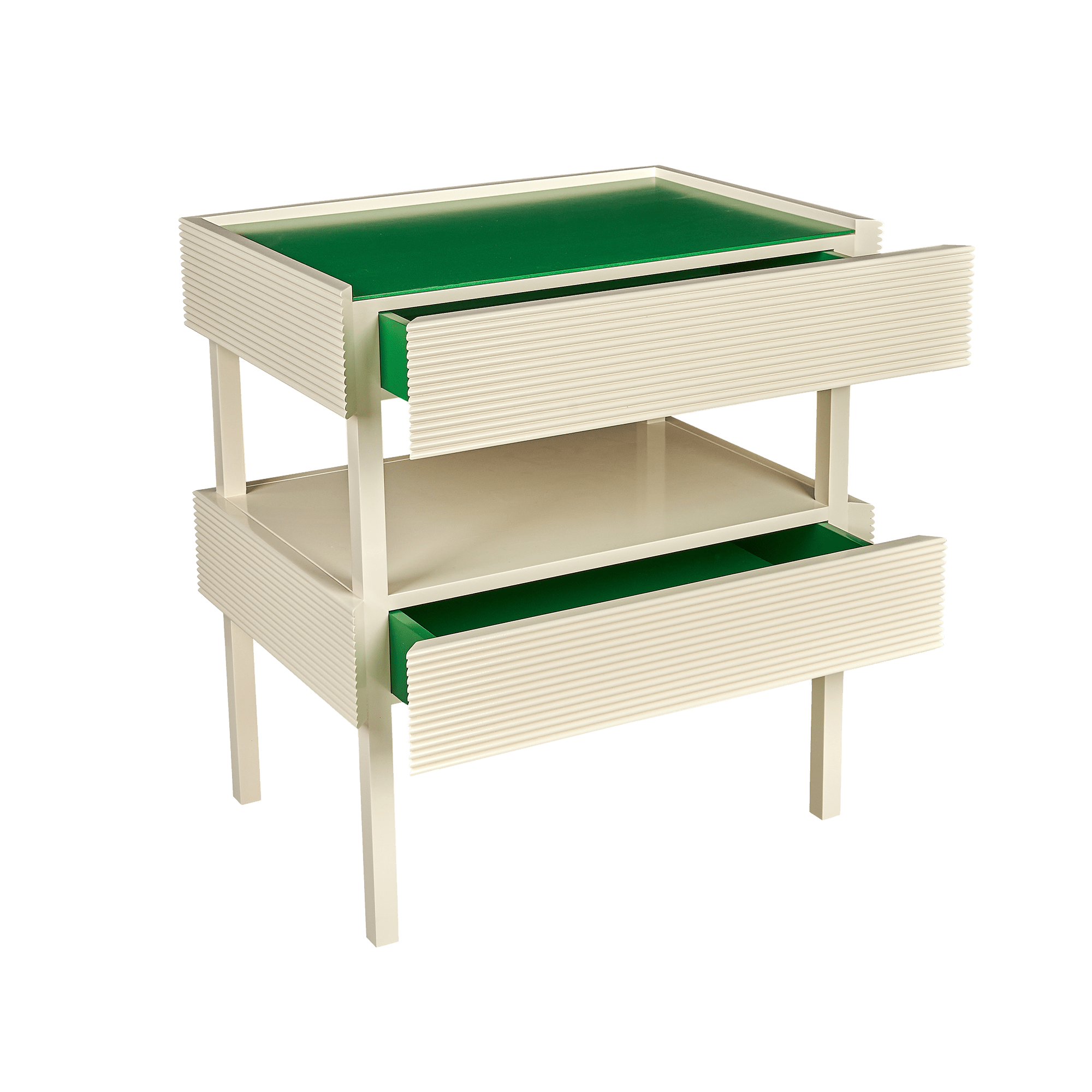 Pair of Connie Tables with Coloured Drawer Insert by Sarah Vanrenen