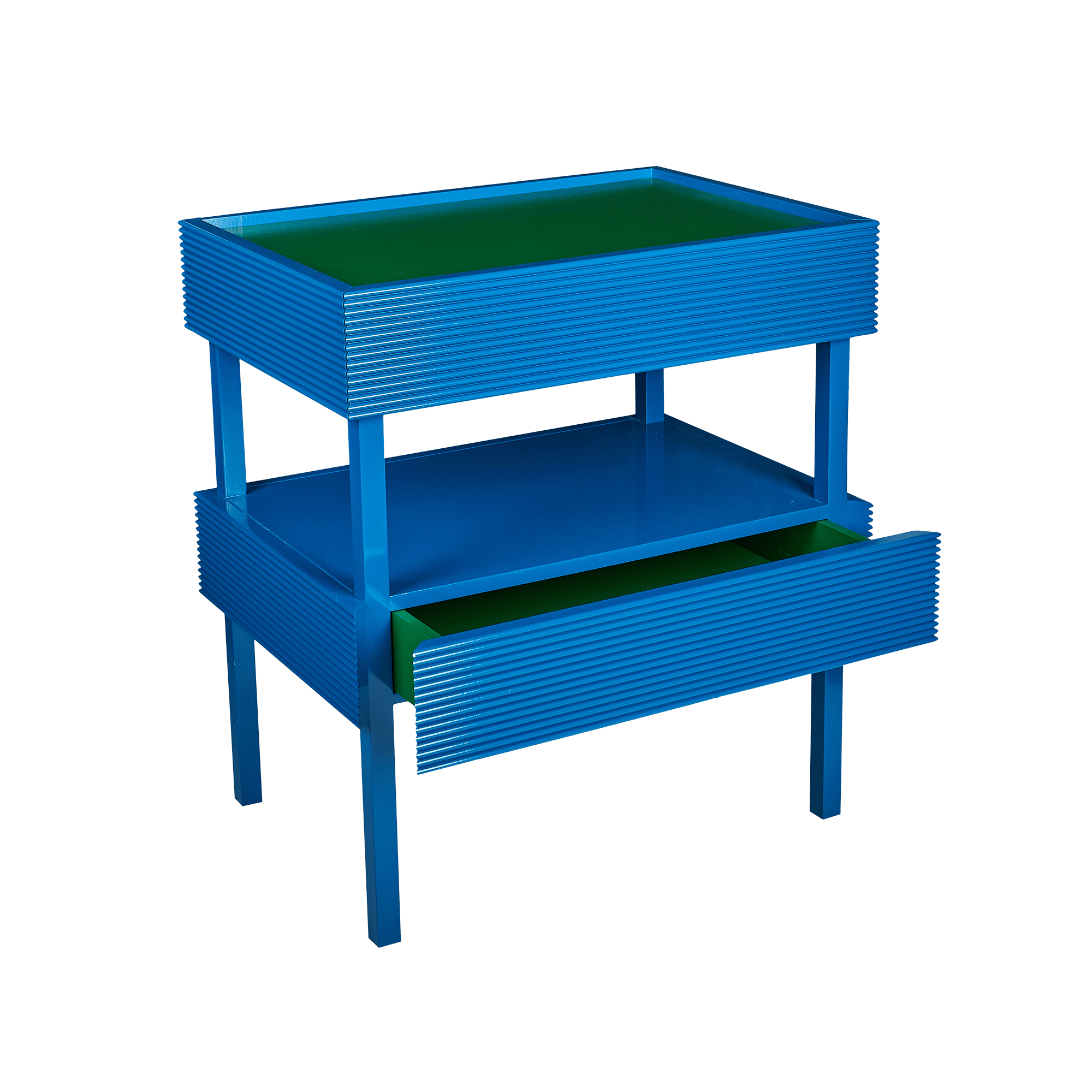 Pair of Connie Tables with Coloured Drawer Insert by Sarah Vanrenen
