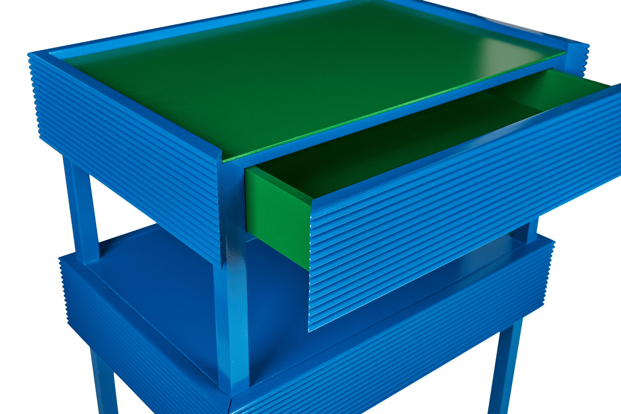 Pair of Connie Tables with Coloured Drawer Insert by Sarah Vanrenen