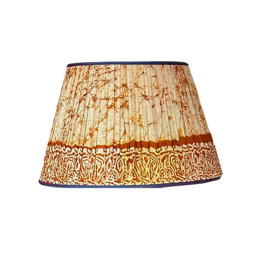 20 inch Chocolate and Cream Gathered Lampshade by Sarah Vanrenen