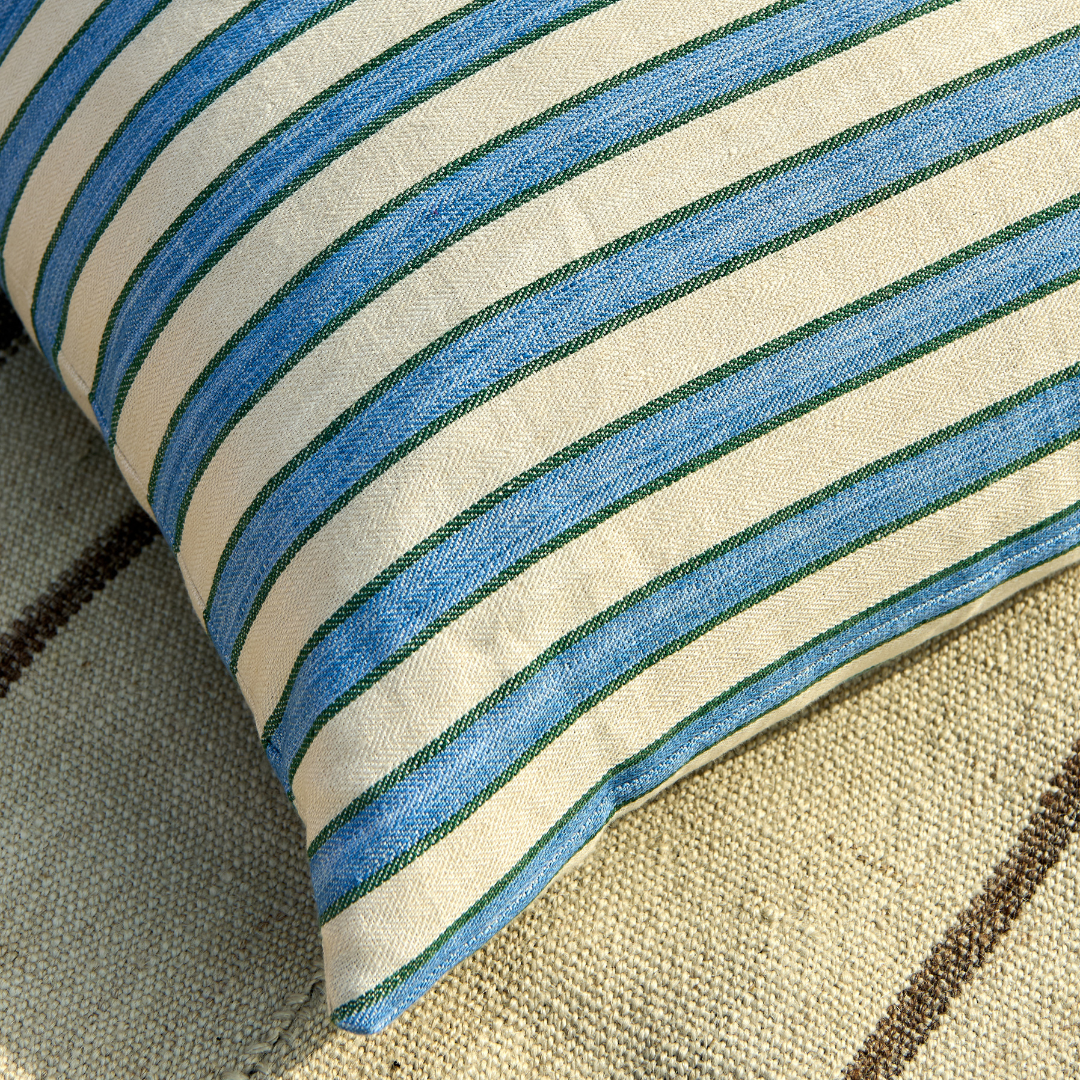 Standen Stripe Cushion - Aqua