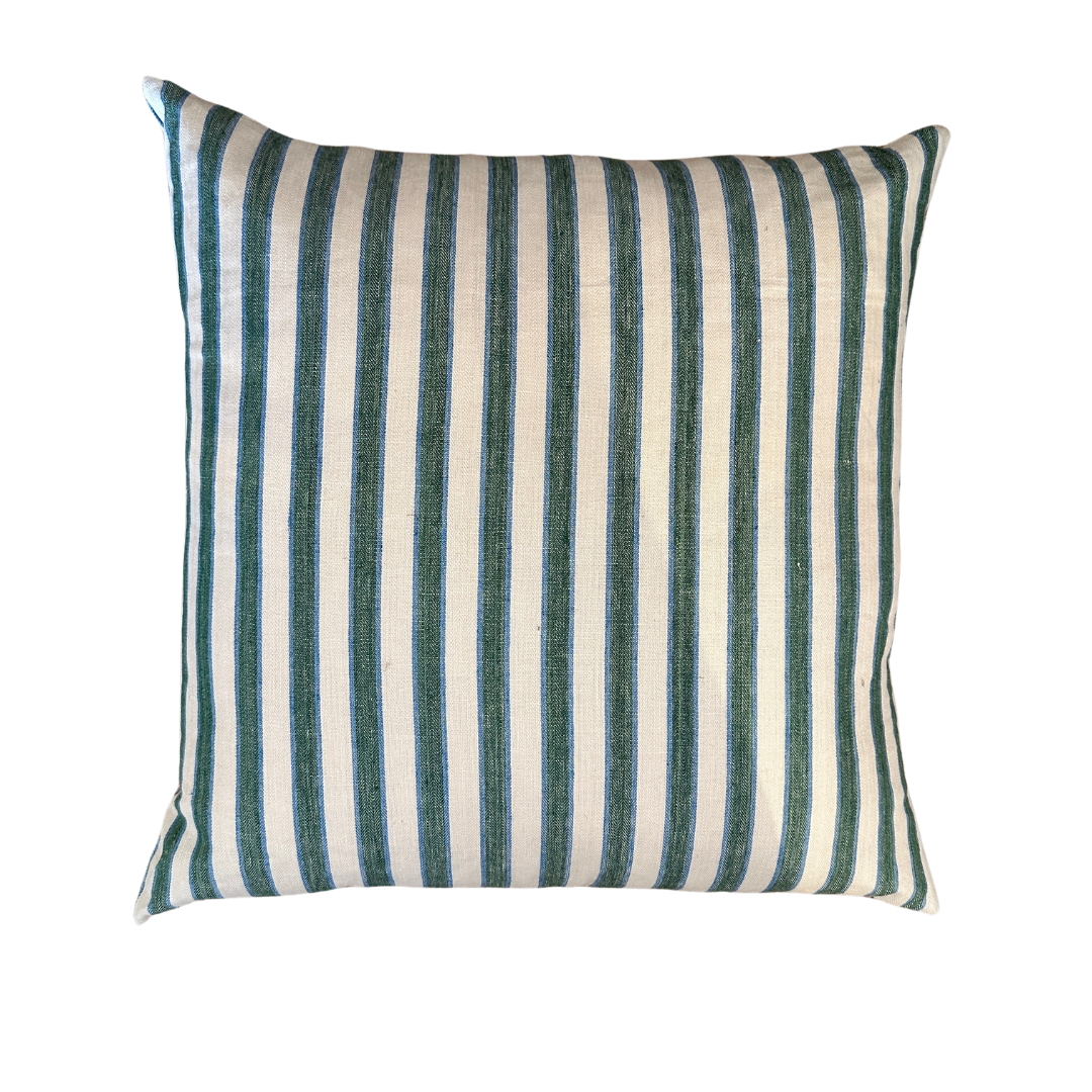 Standen Stripe Cushion - Leaf Green