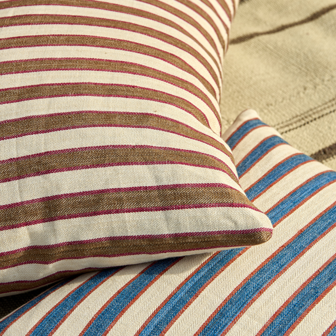 Standen Stripe Cushion - Mocha