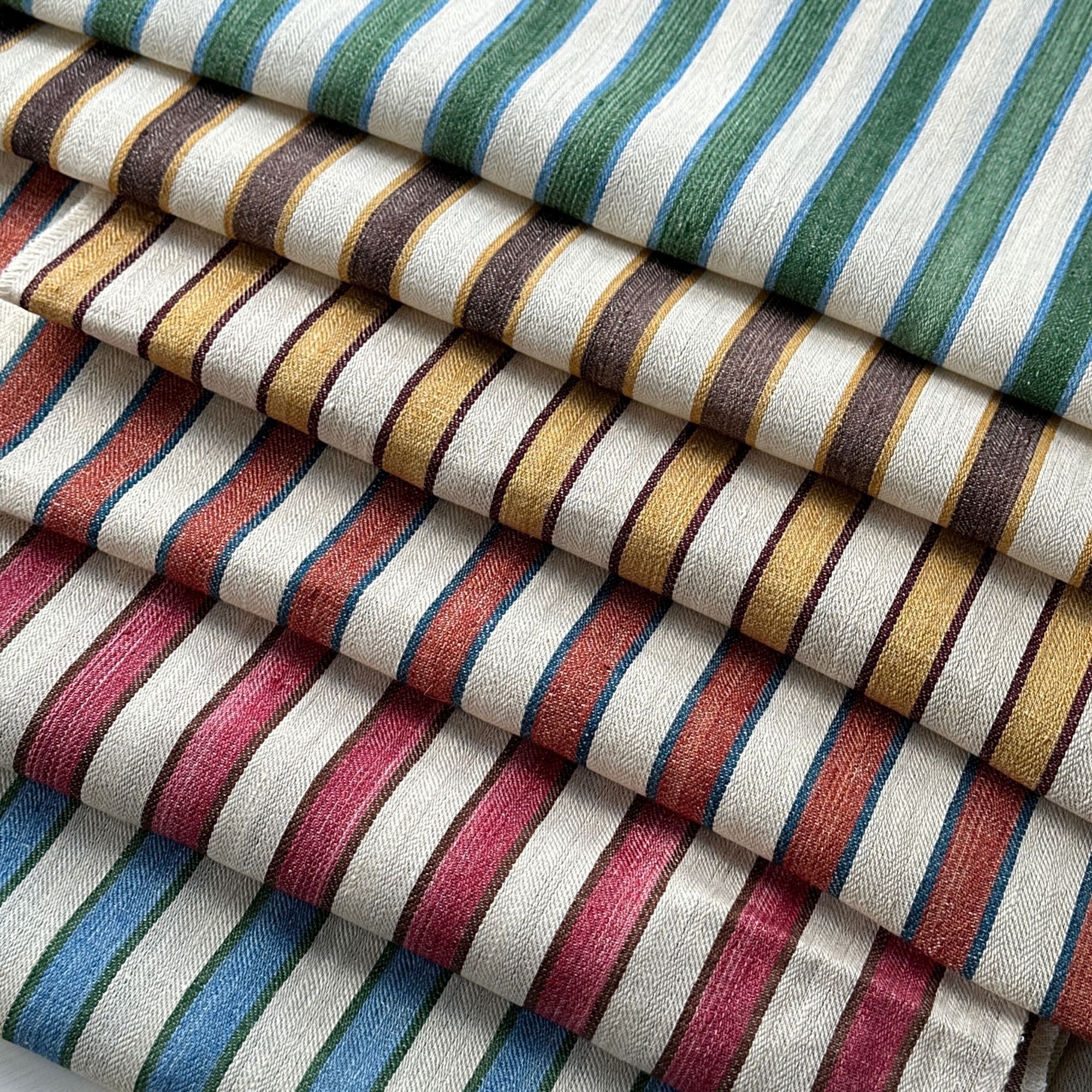 Standen Stripe Fabric - Aqua