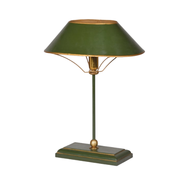 Green Painted Metal Table Lamp