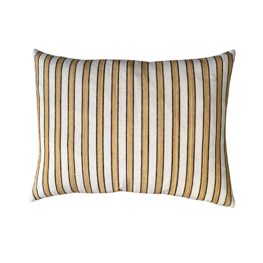 Standen Stripe Cushion - Saffron