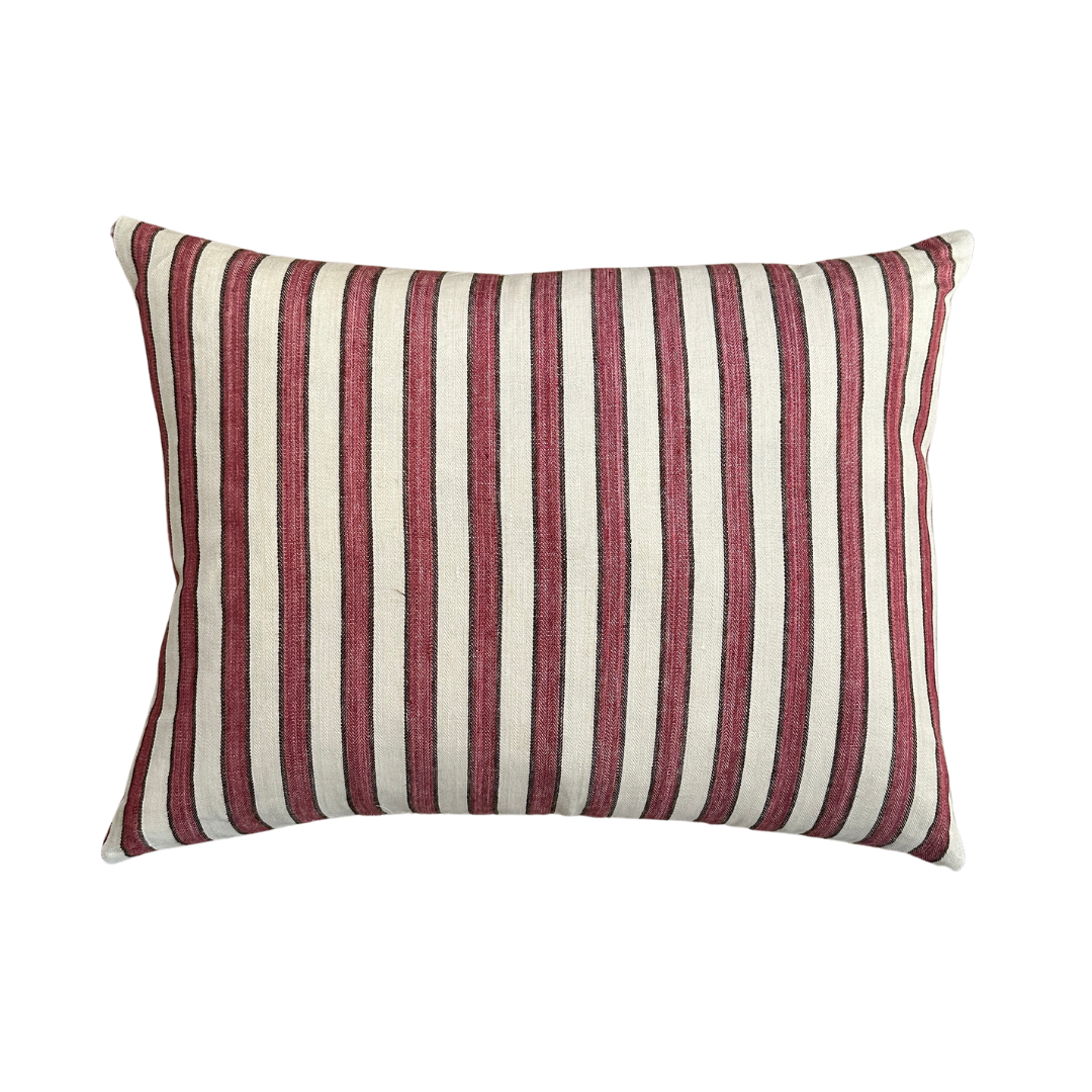 Standen Stripe Cushion - Raspberry