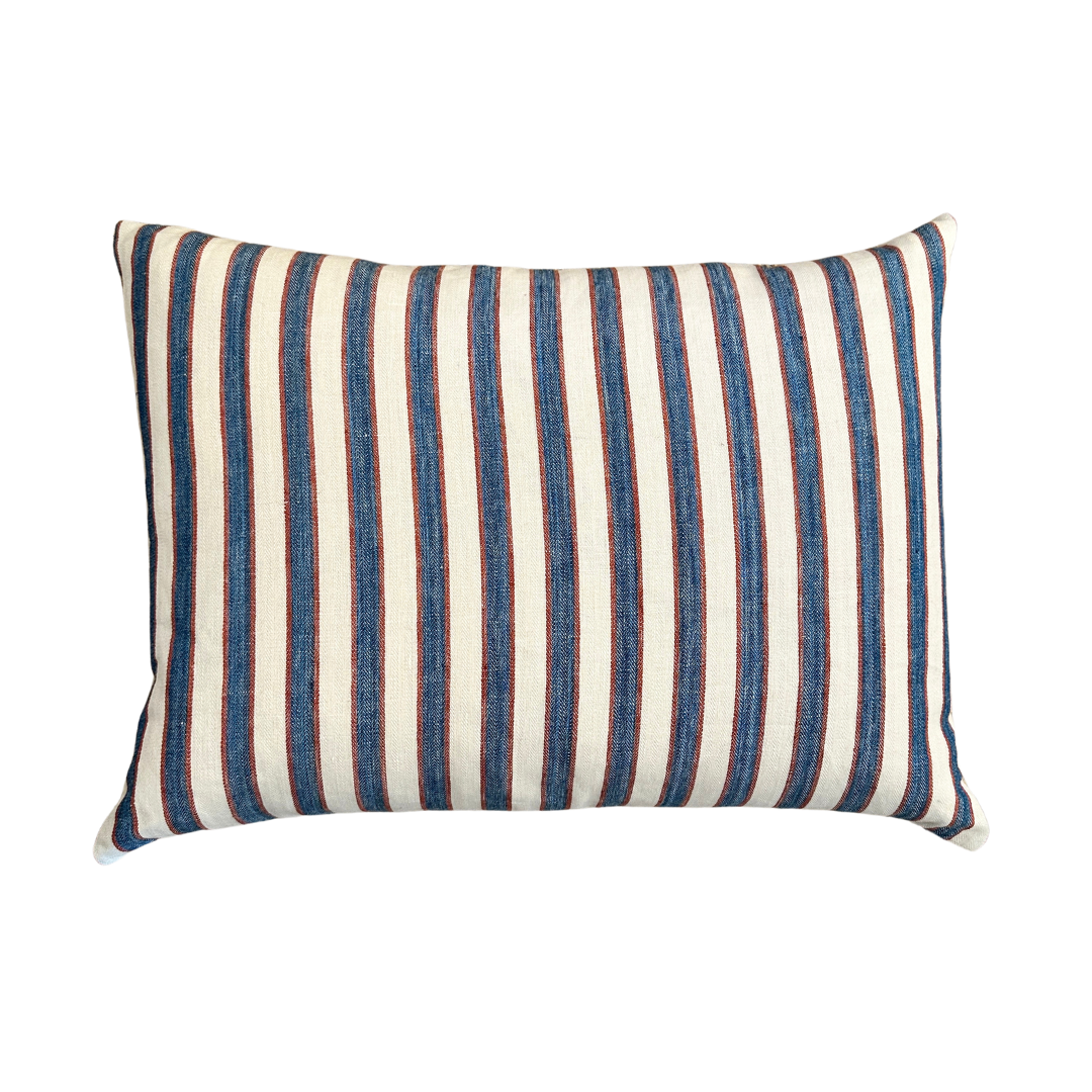 Standen Stripe Cushion - Denim