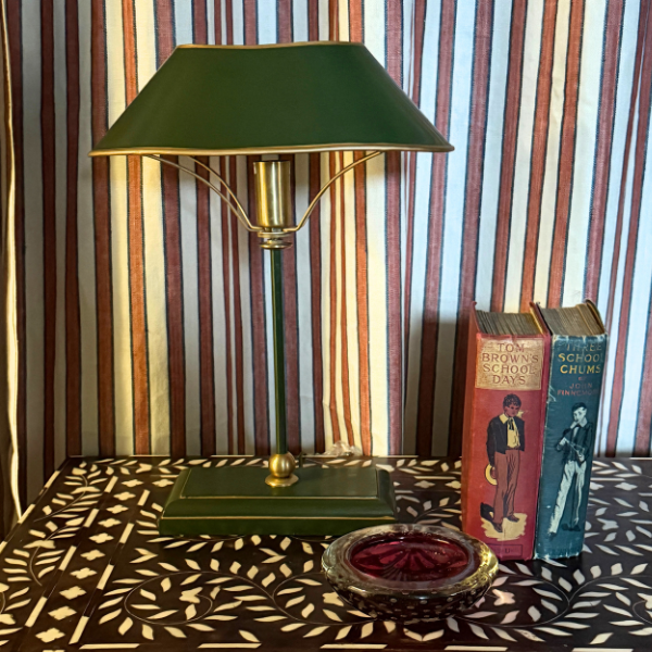 Green Painted Metal Table Lamp