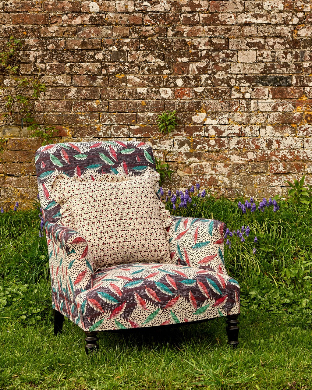 Pluma Aubergine Square Back Armchair