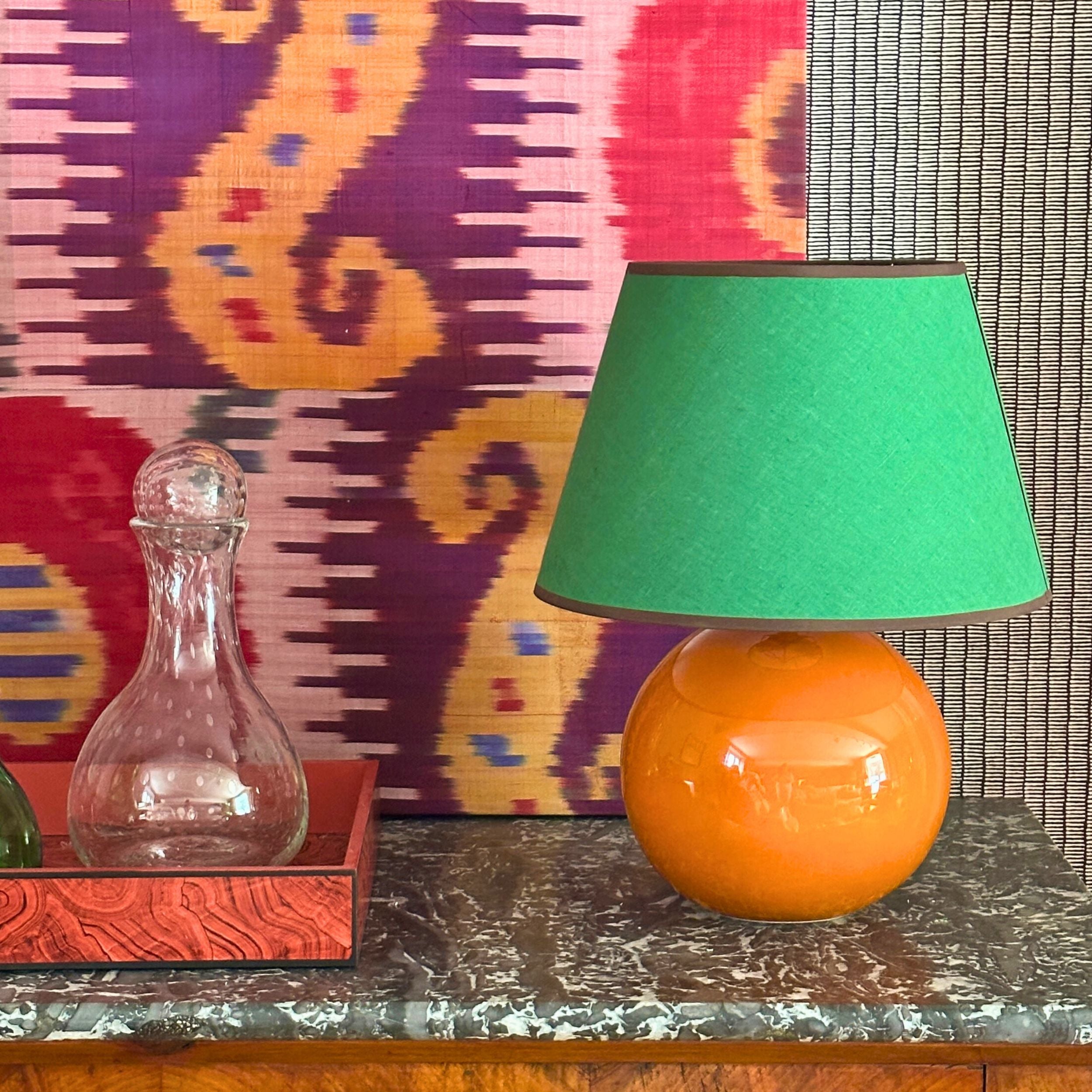 14 inch Green linen shade