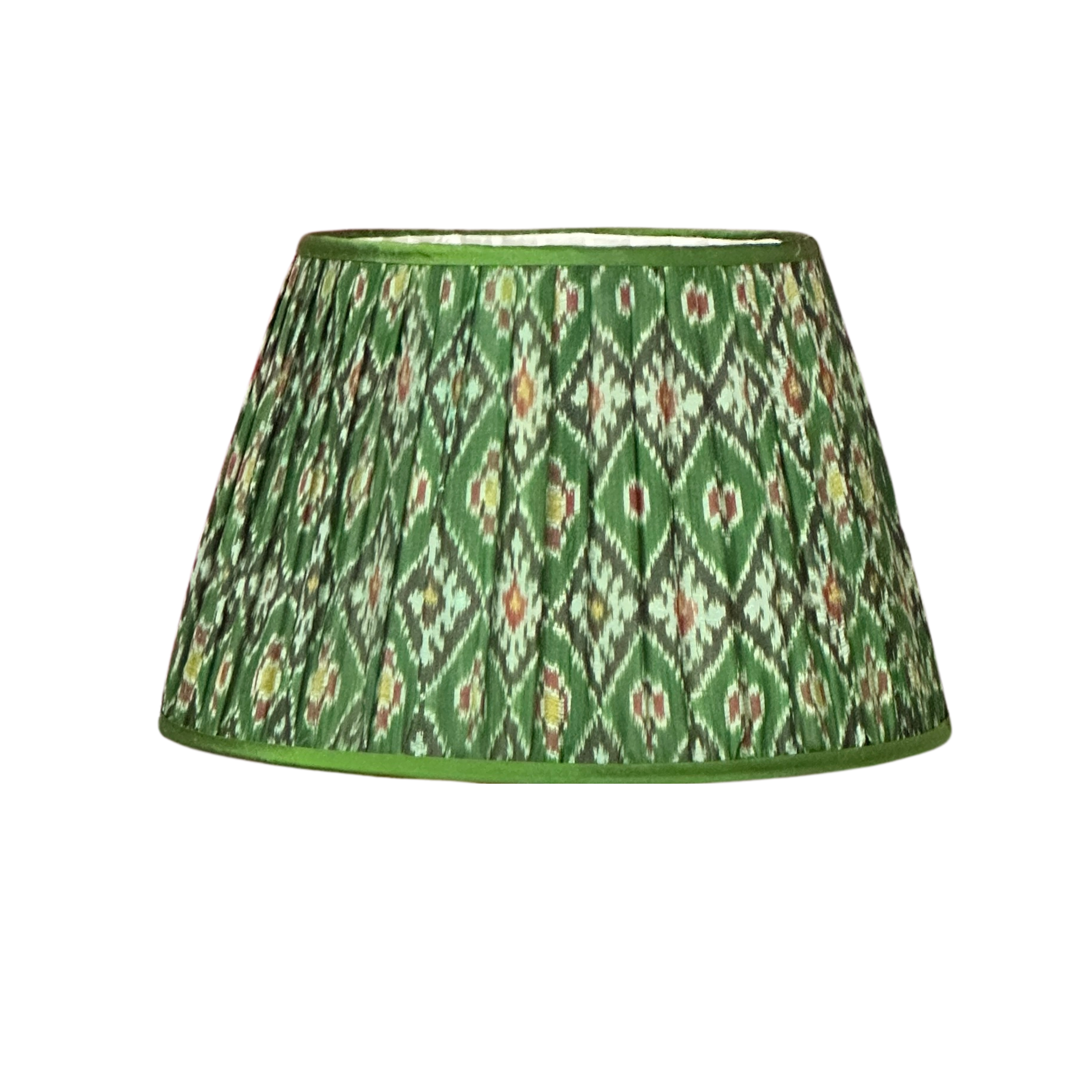 14 inch Green and Cream  Gathered Lampshade