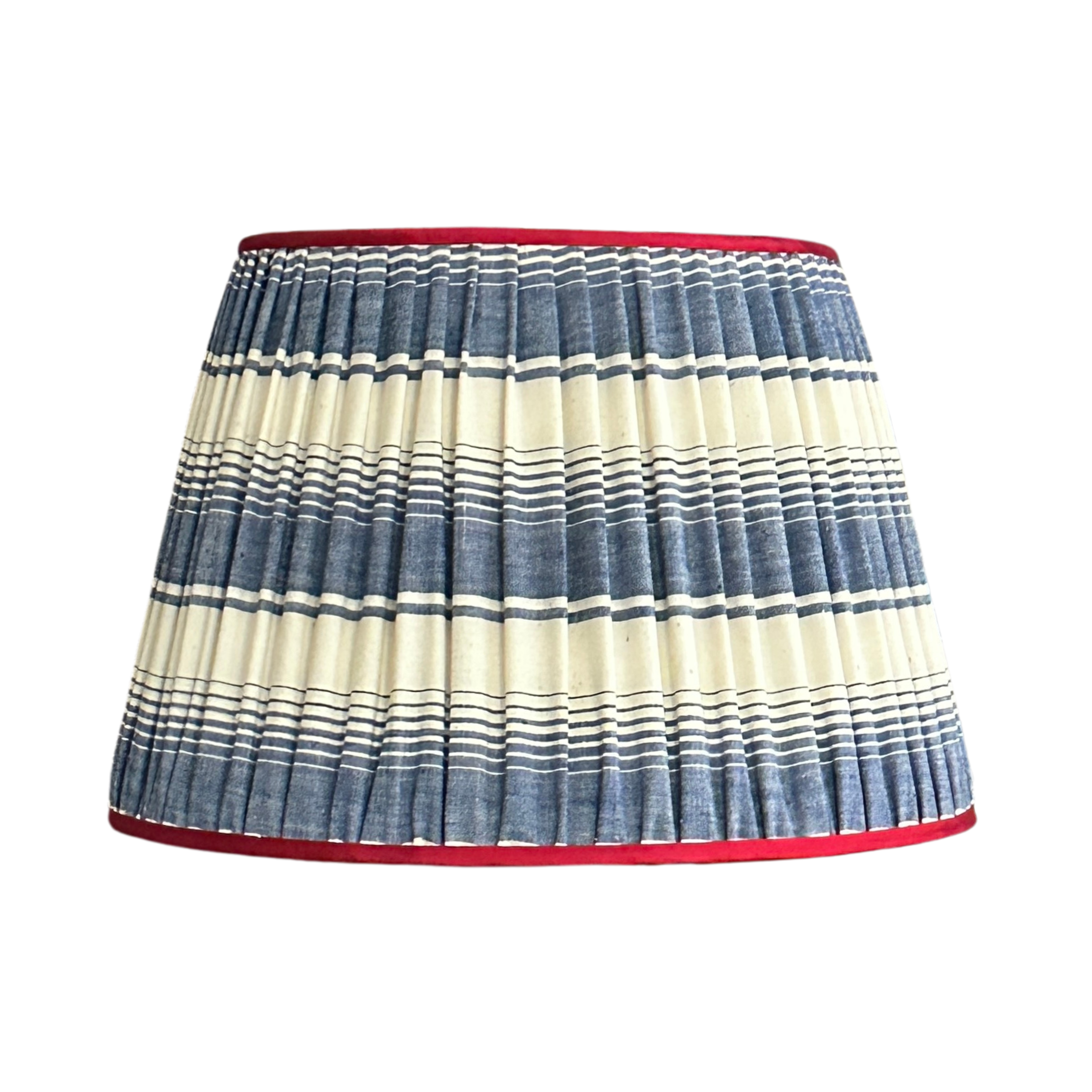 18 inch Blue and Cream Gathered Lampshade