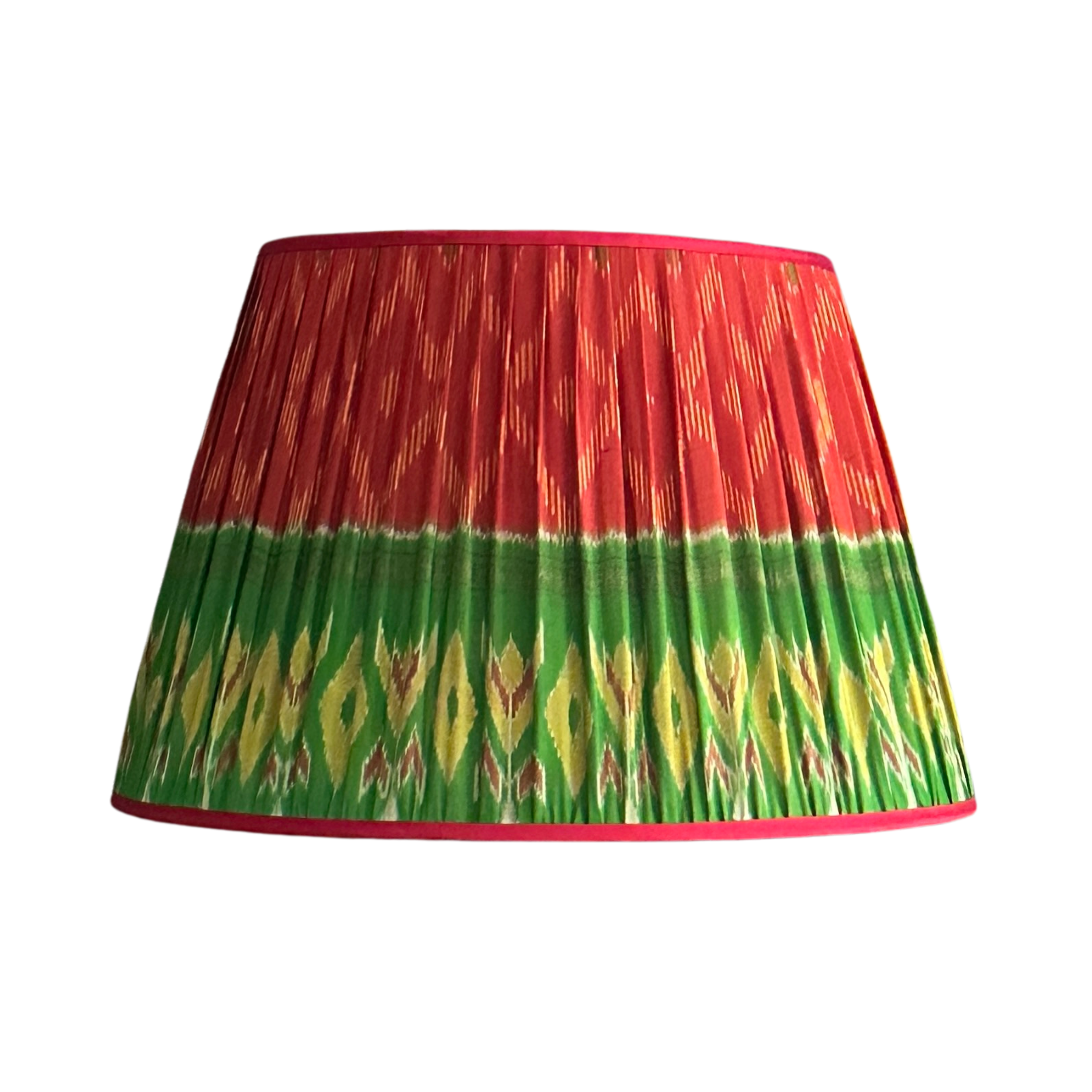 20 inch Red and Green Gathered Lampshade