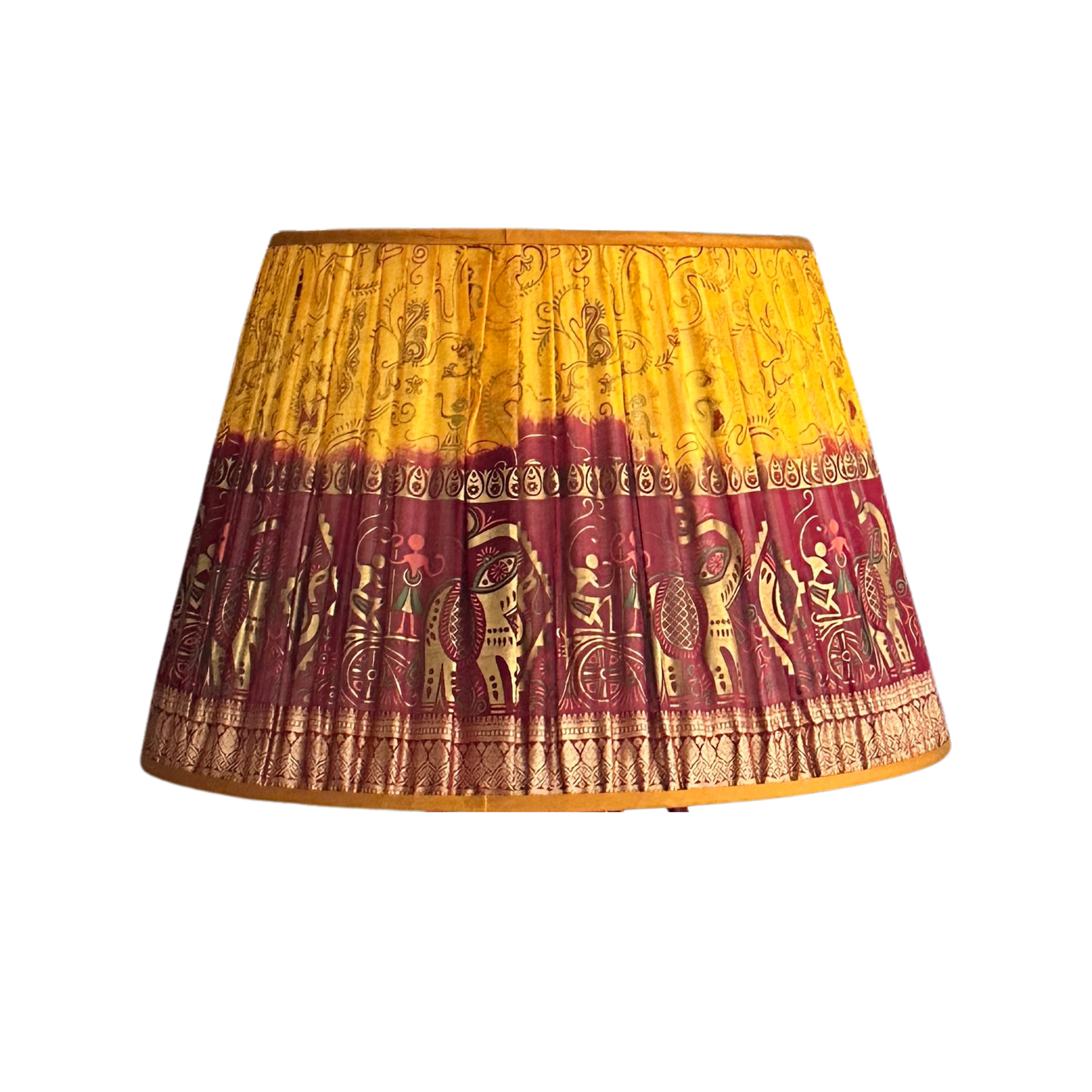 20 inch Burnt Orange and Rust Gathered Lampshade