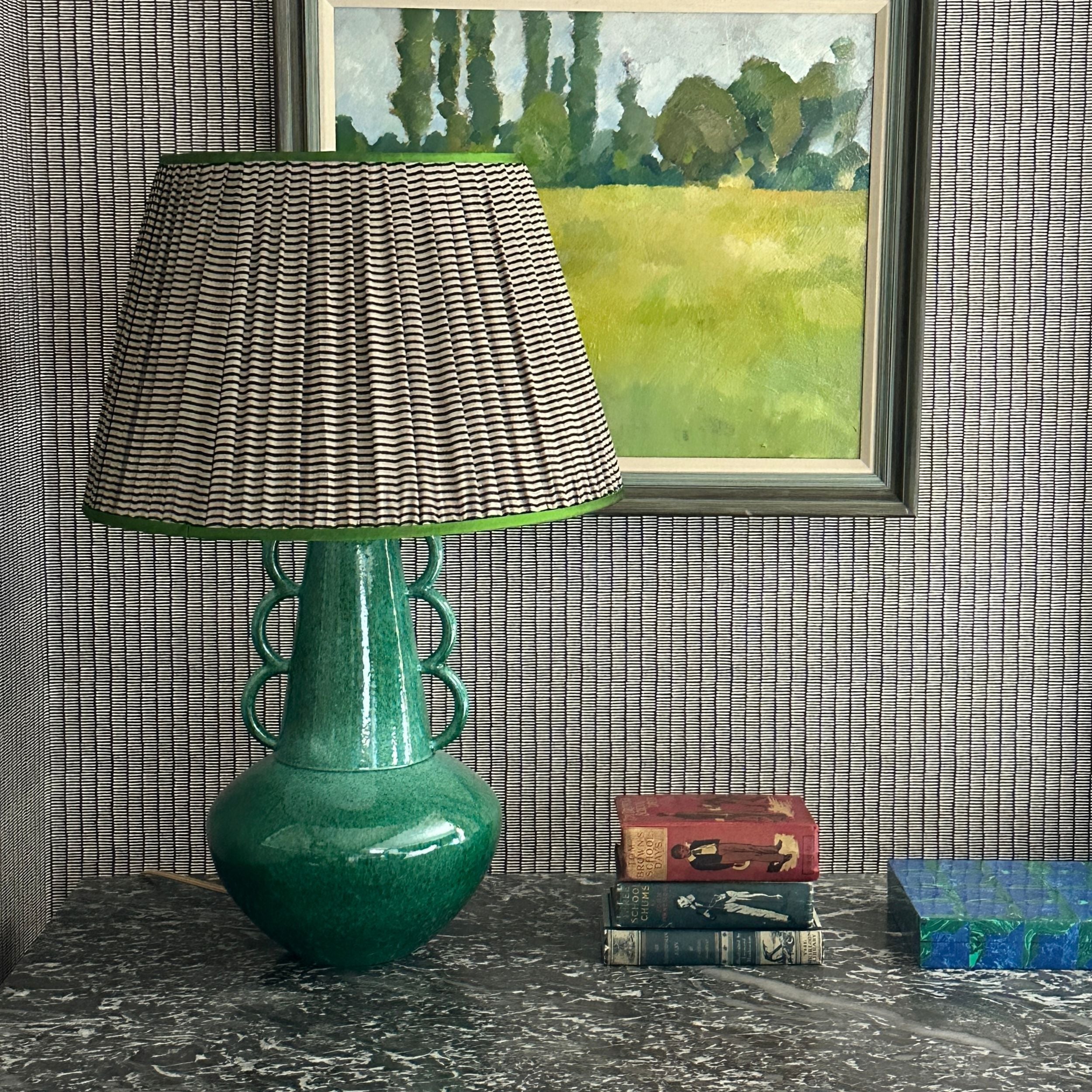 20 inch Striped Gathered Lampshade