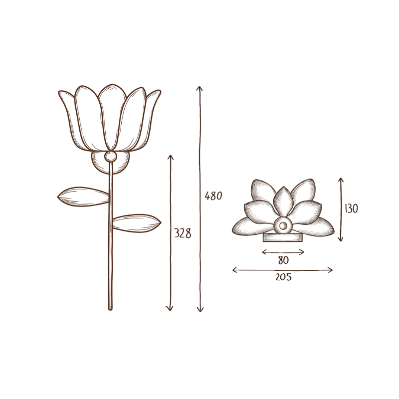 Tulip Brass Wall Light