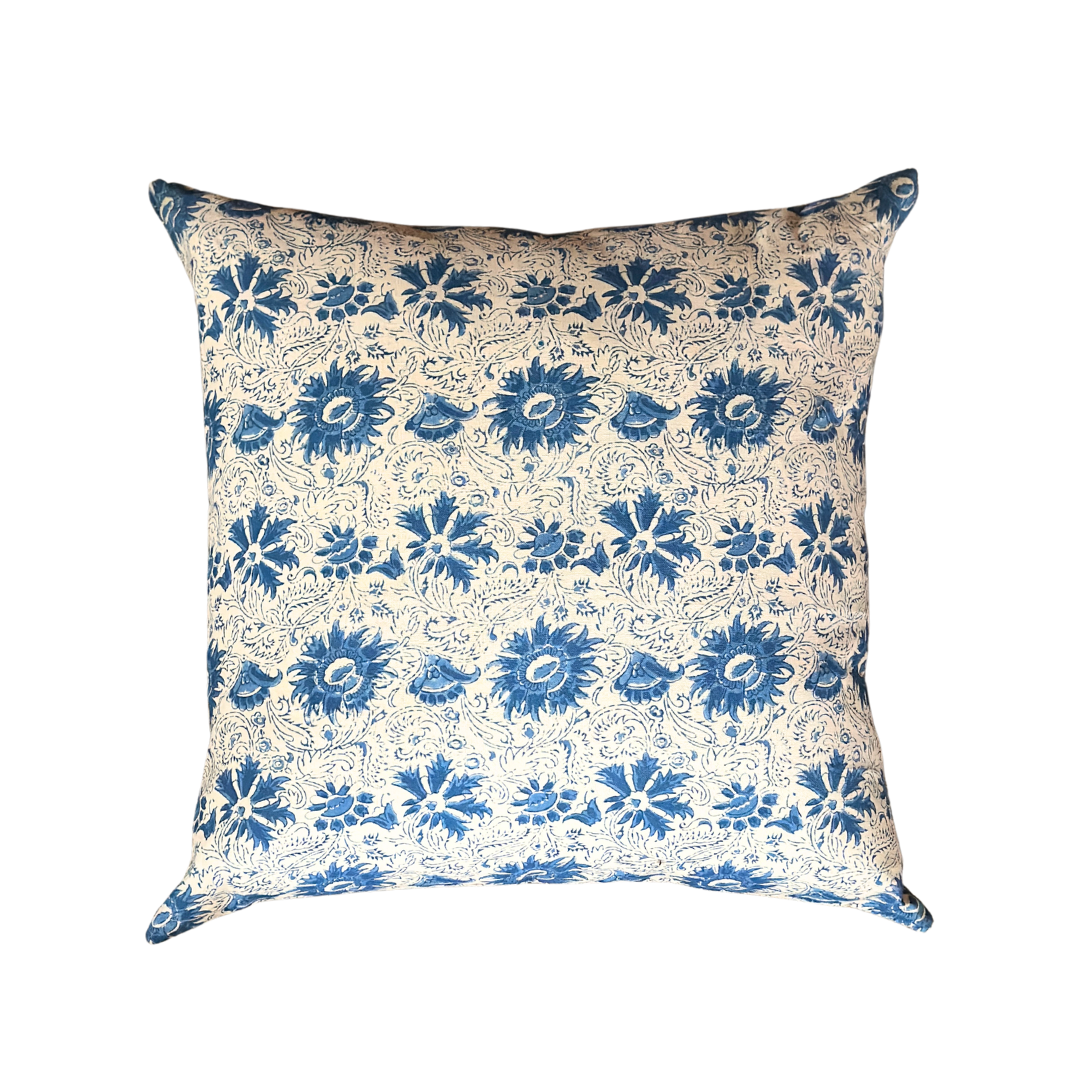 Indigo Block Cushion - Indigo