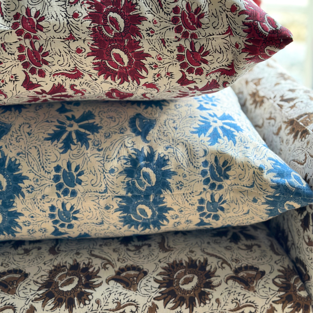 Indigo Block Cushion - Indigo